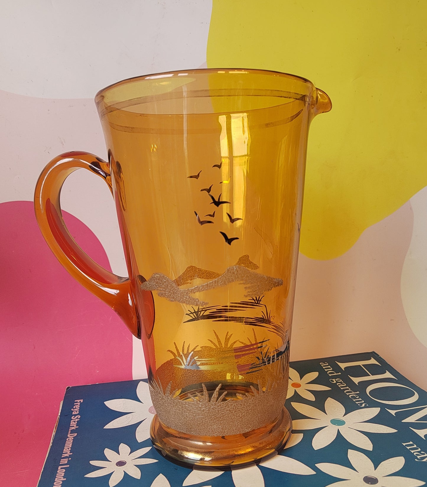Vintage Amber Glass Jug