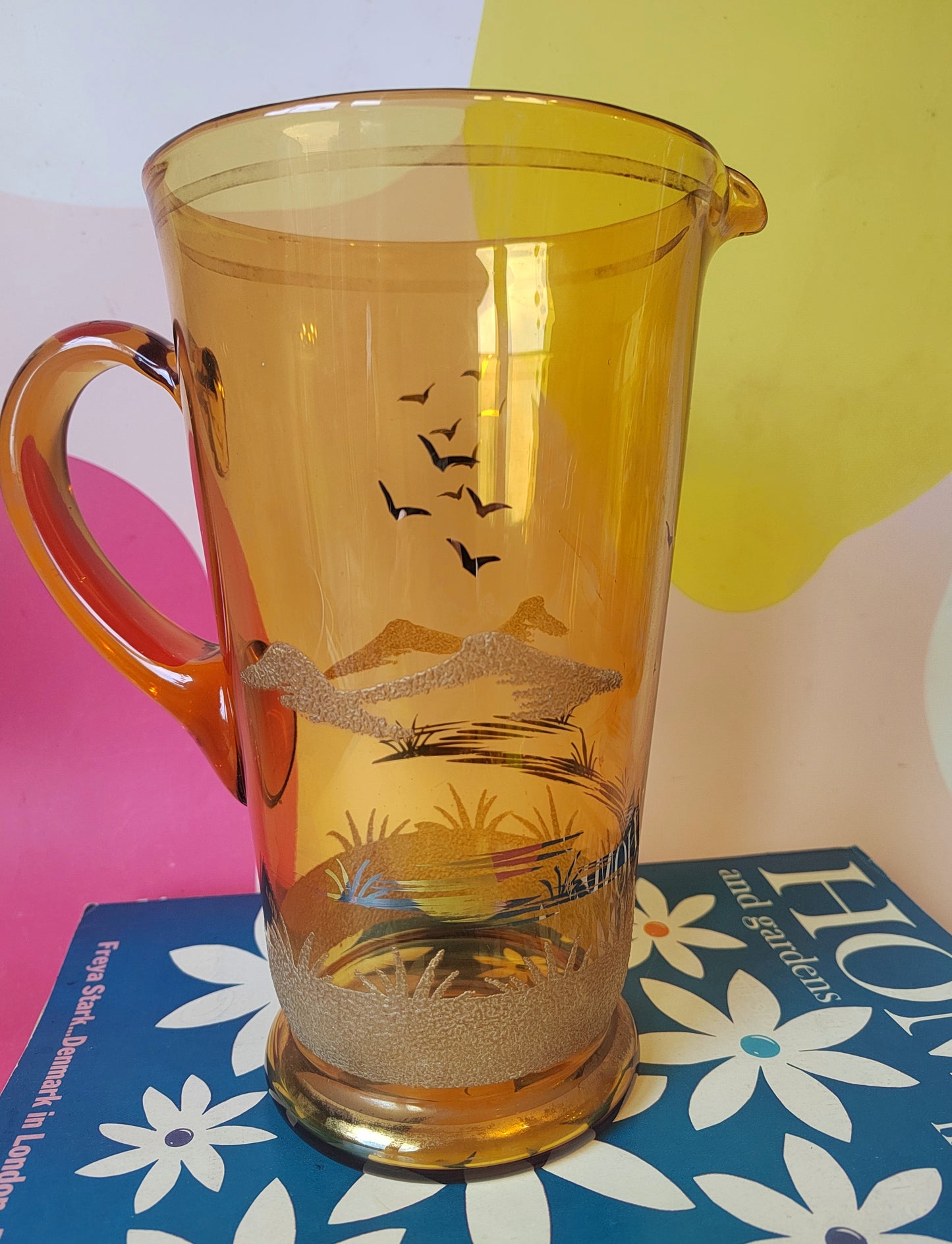 Vintage Amber Glass Jug