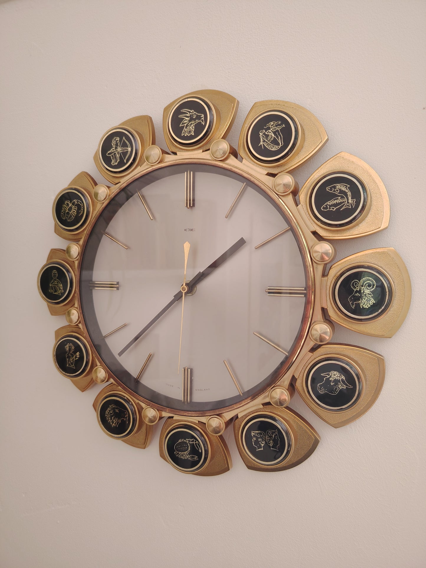 Vintage Mid Century Quartz Horoscope Clock