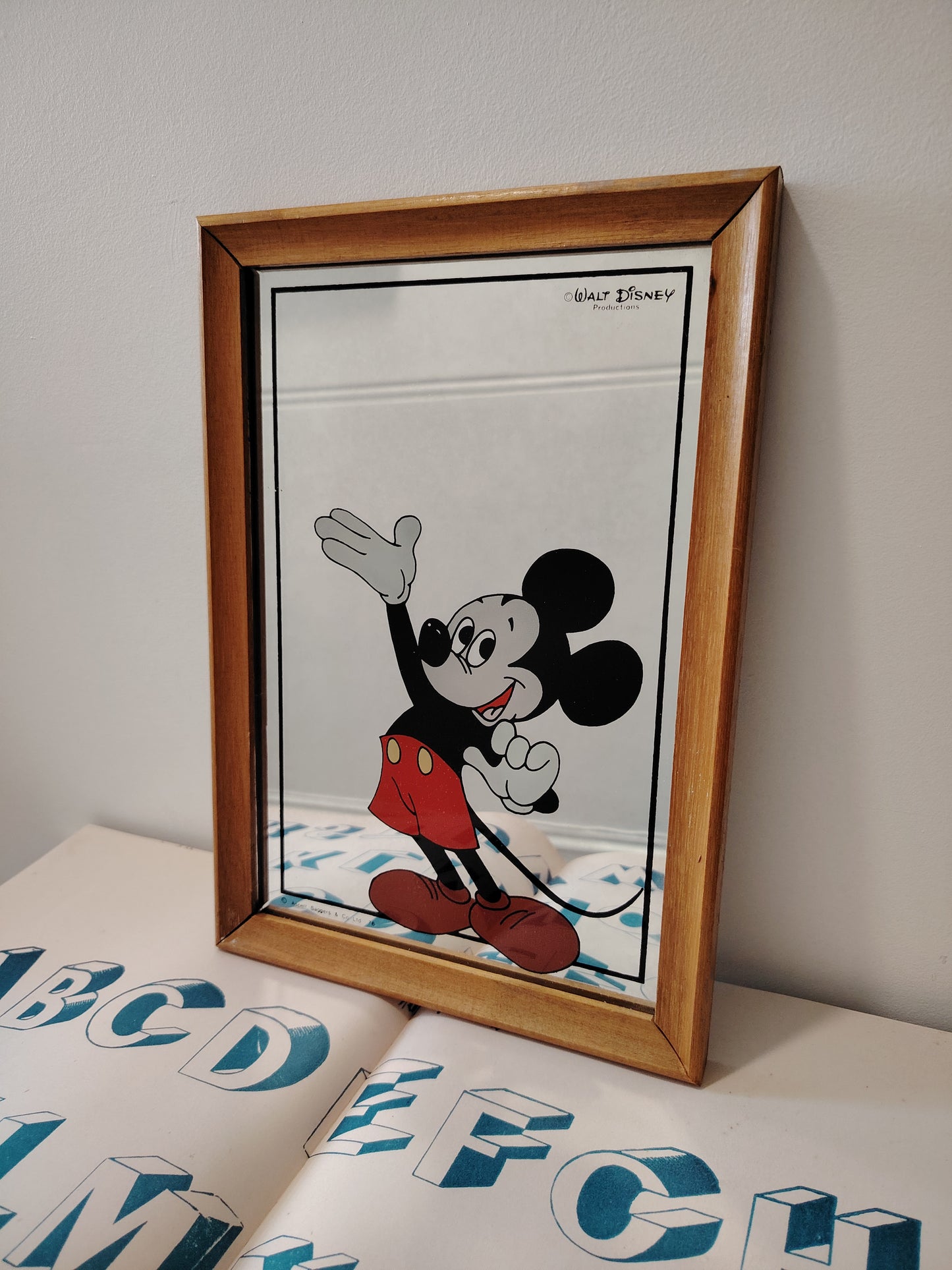 Vintage 1970's Mickey Mouse Picture Mirror