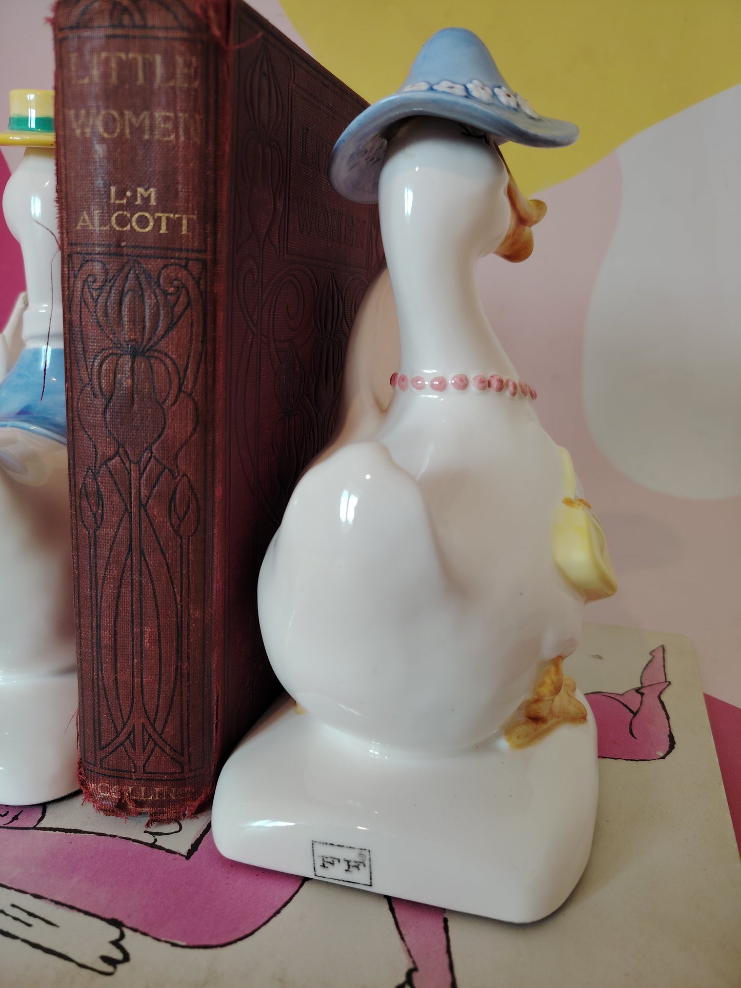 1980s Mr and Mrs Duck Fitz & Floyd Bookends
