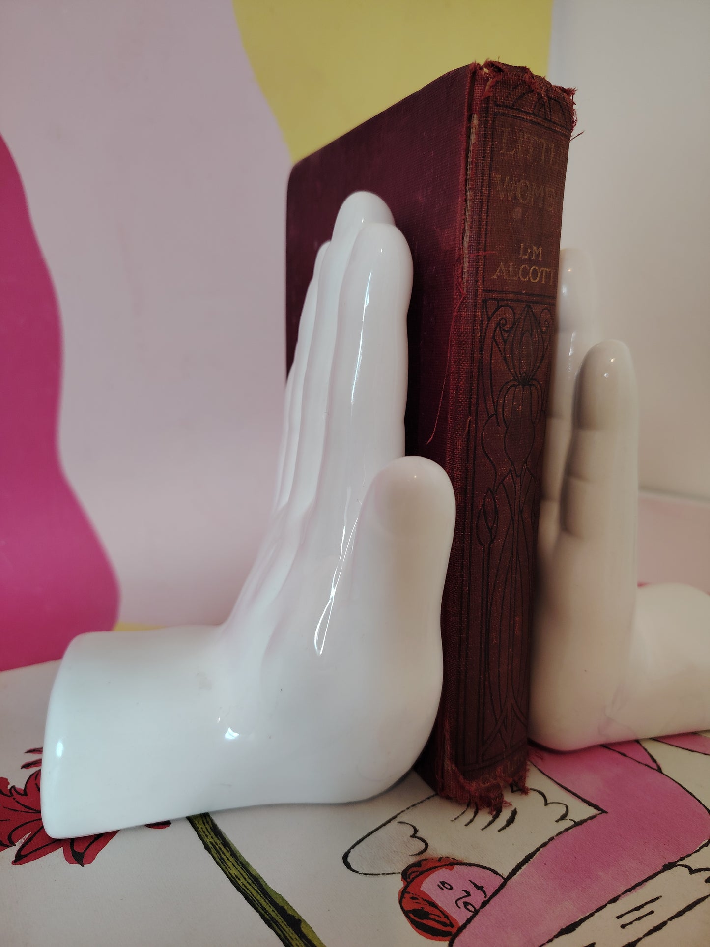 Pair of Vintage Ceramic Hand Bookends