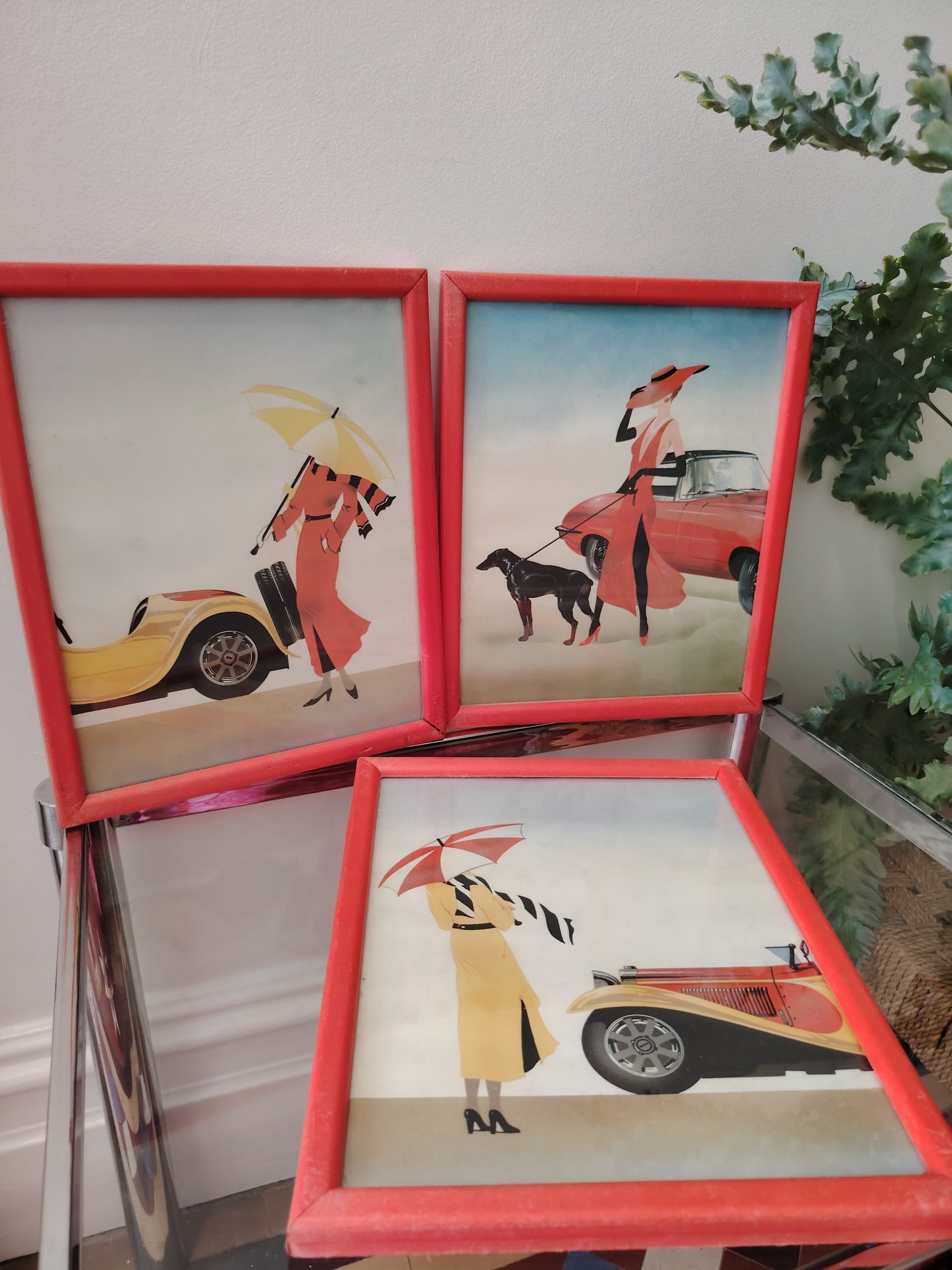 Trio of Vintage 80's Framed Art Prints