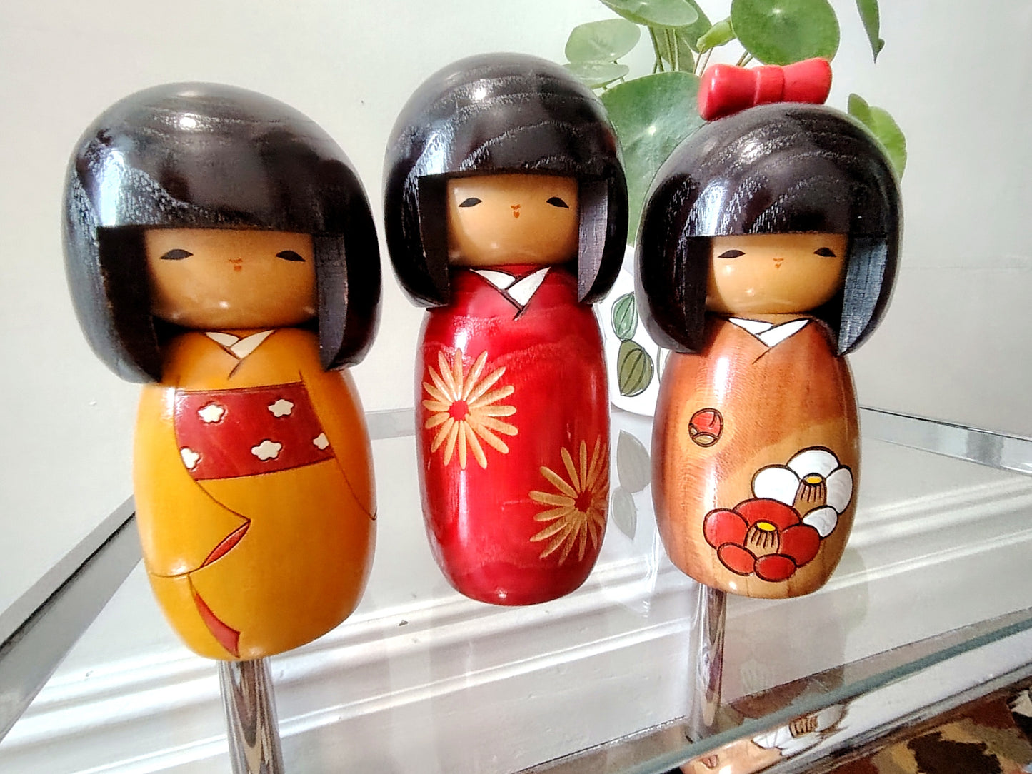 Vintage Japanese Kokeshi Doll Red