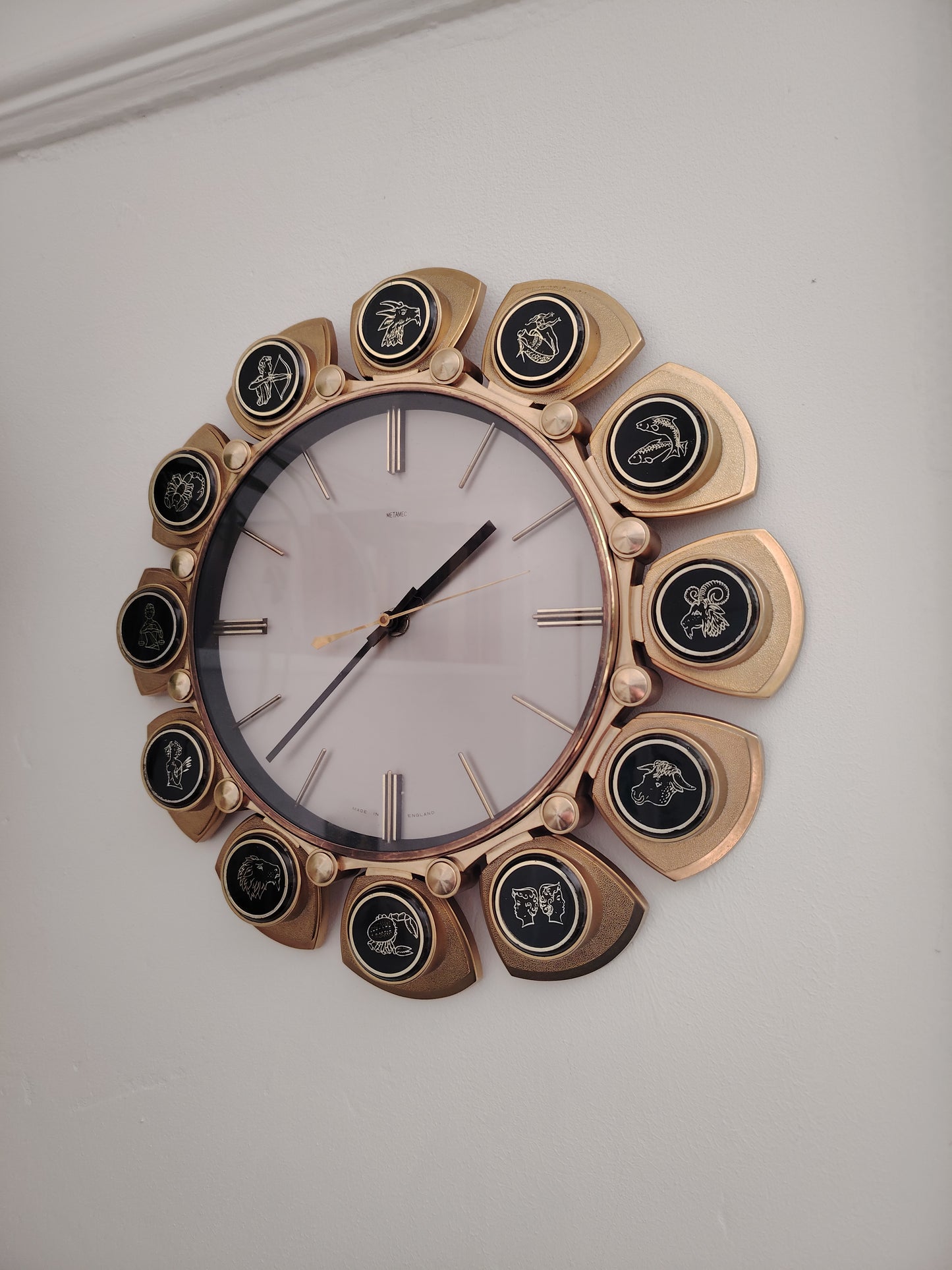 Vintage Mid Century Quartz Horoscope Clock