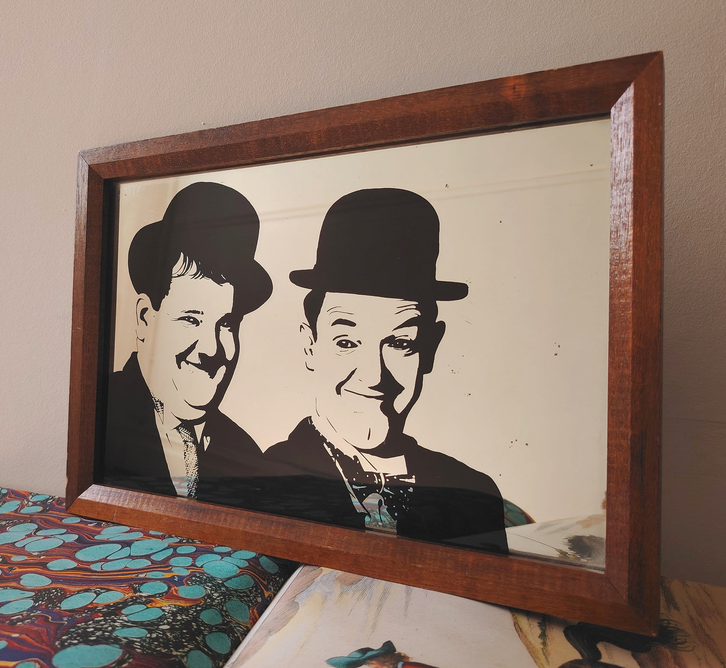 Vintage Laurel and Hardy Picture Mirror