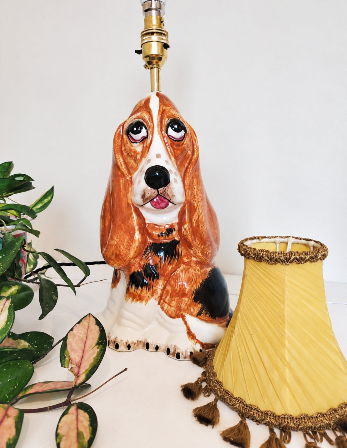 Vintage Large Reworked Bassett Hound Lamp