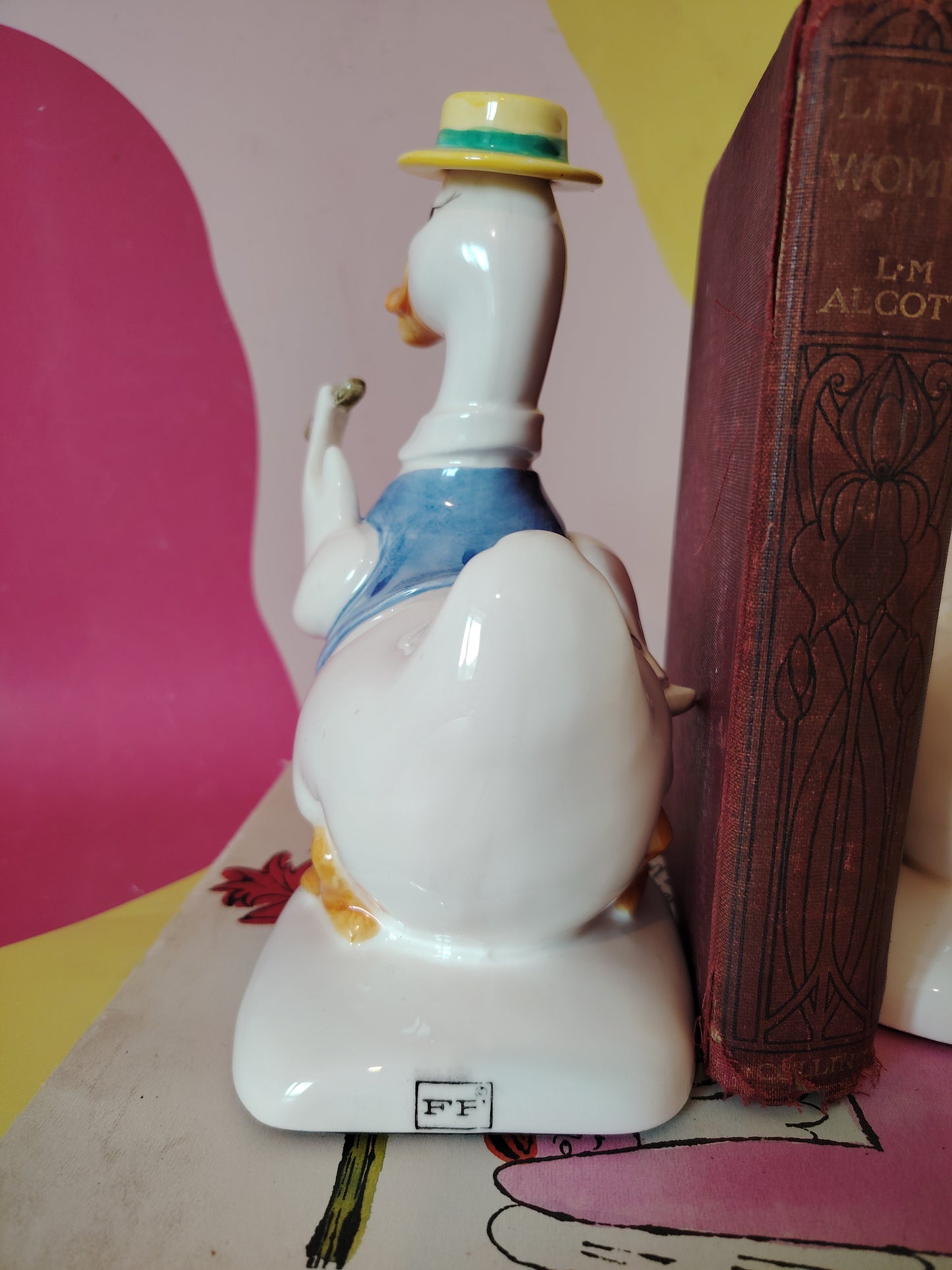 1980s Mr and Mrs Duck Fitz & Floyd Bookends