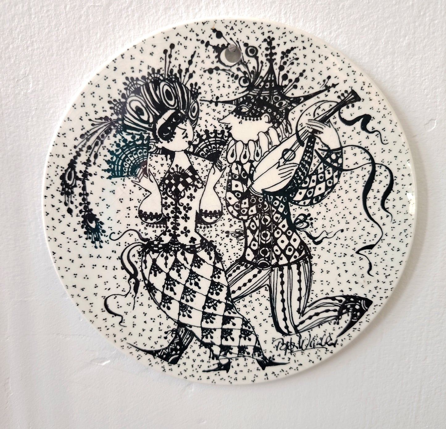 Bjorn Wiinblad wall plaque/ February plate designed for Nymolle Denmark.
