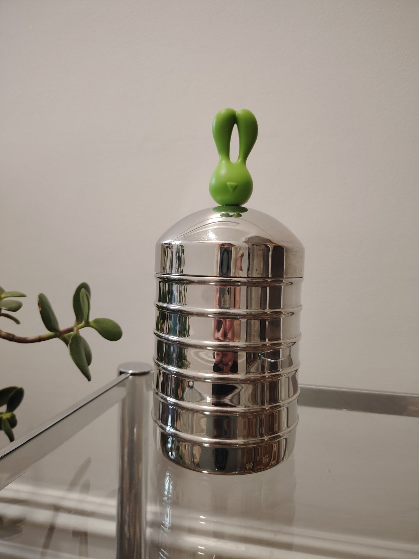 Pair of rare 90's Stainless Steel Kitchen Cannisters by SKS Edelstahl Germany