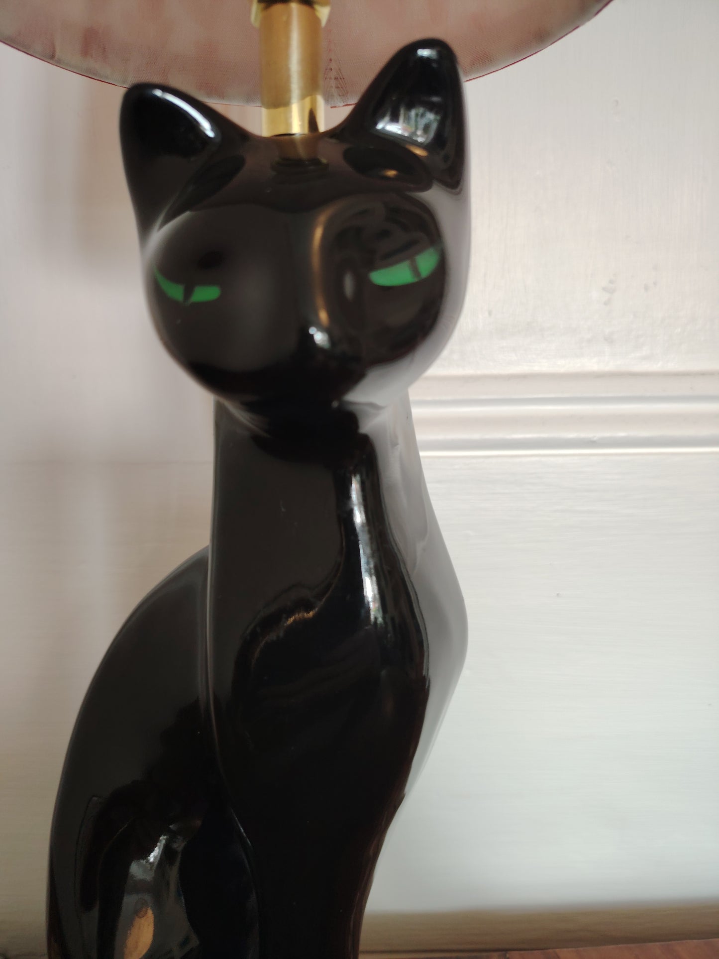 Vintage Upcycled Black Cat Lamp ā¤ļøšāā¬