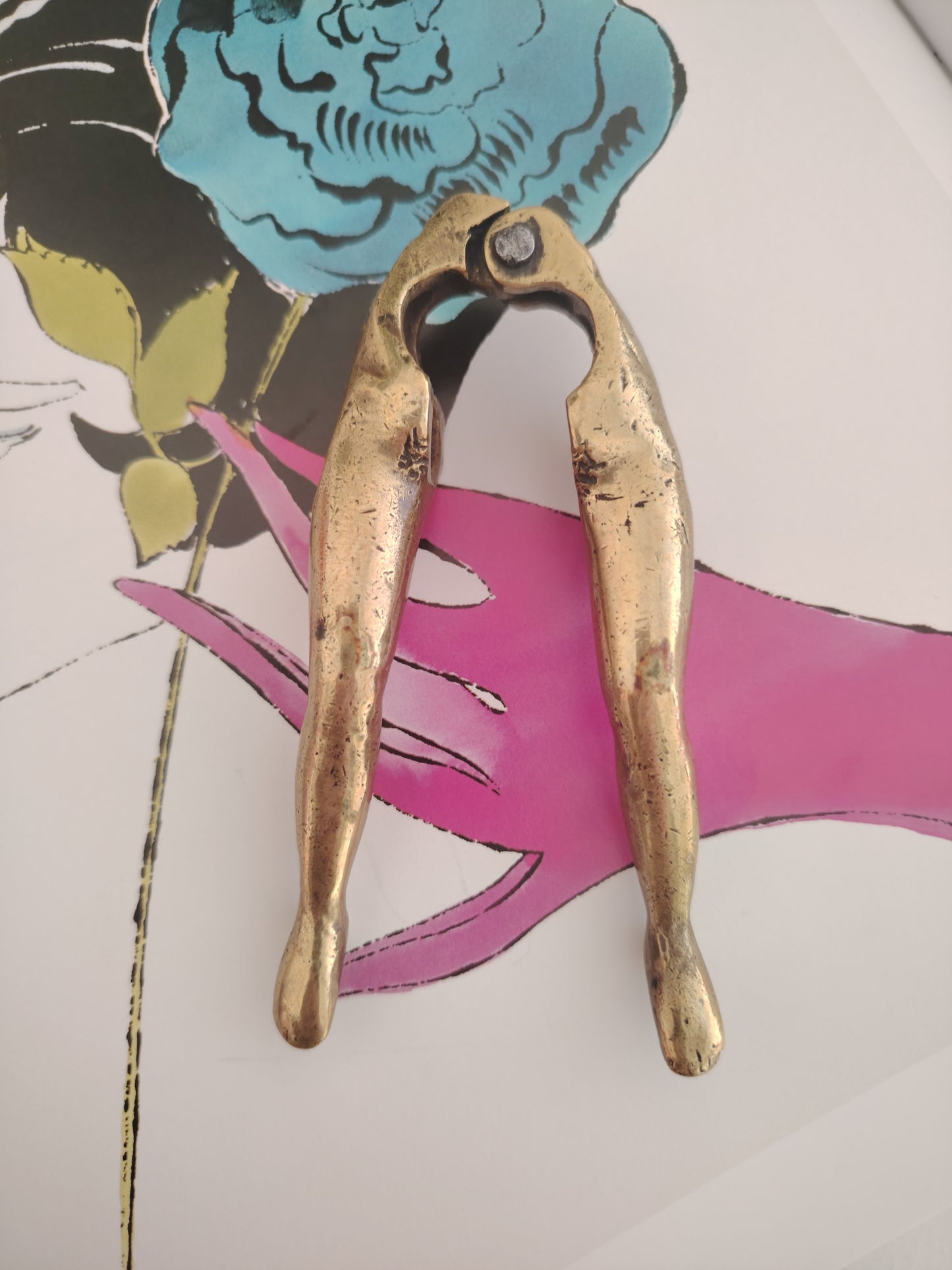 Vintage Solid Brass Legs Nutcracker