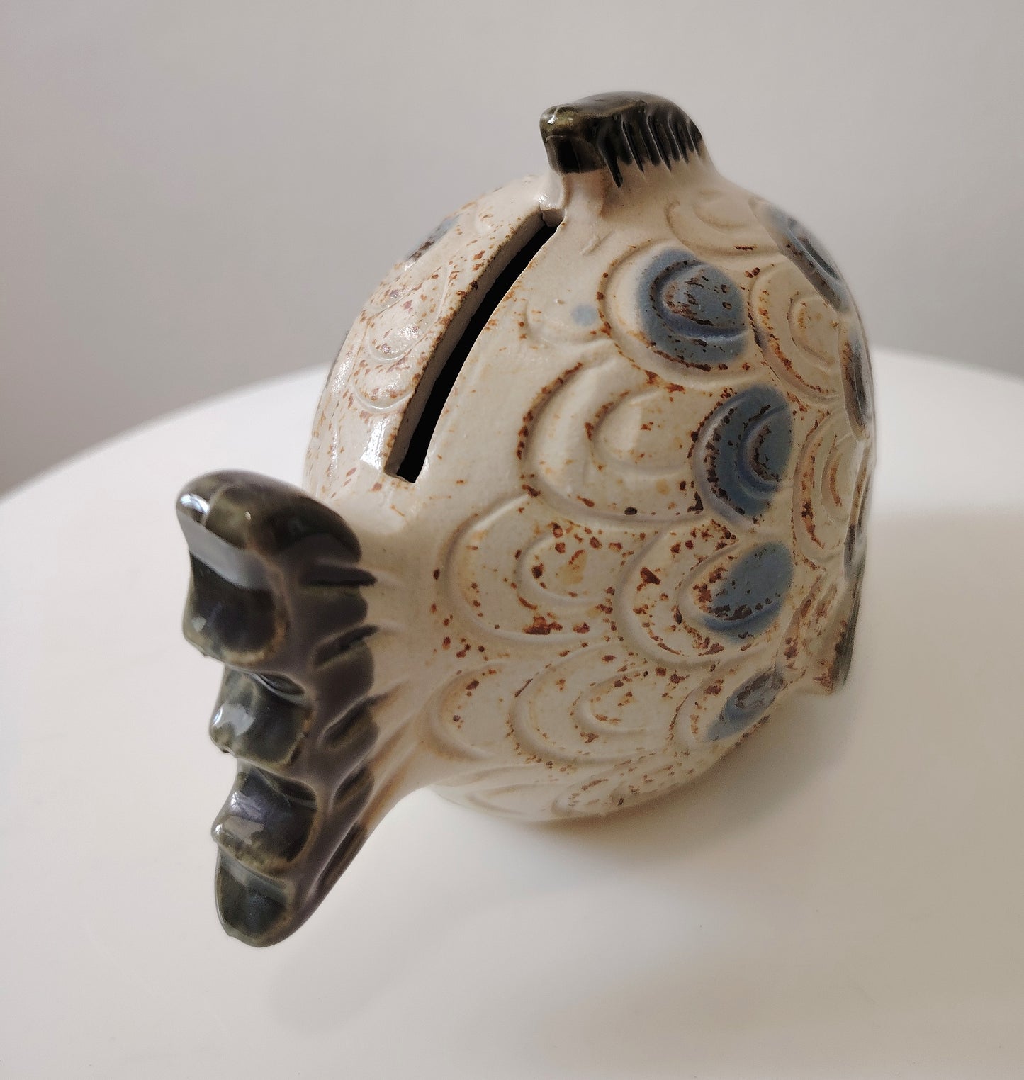 Vintage Studio Pottery Fish money bank