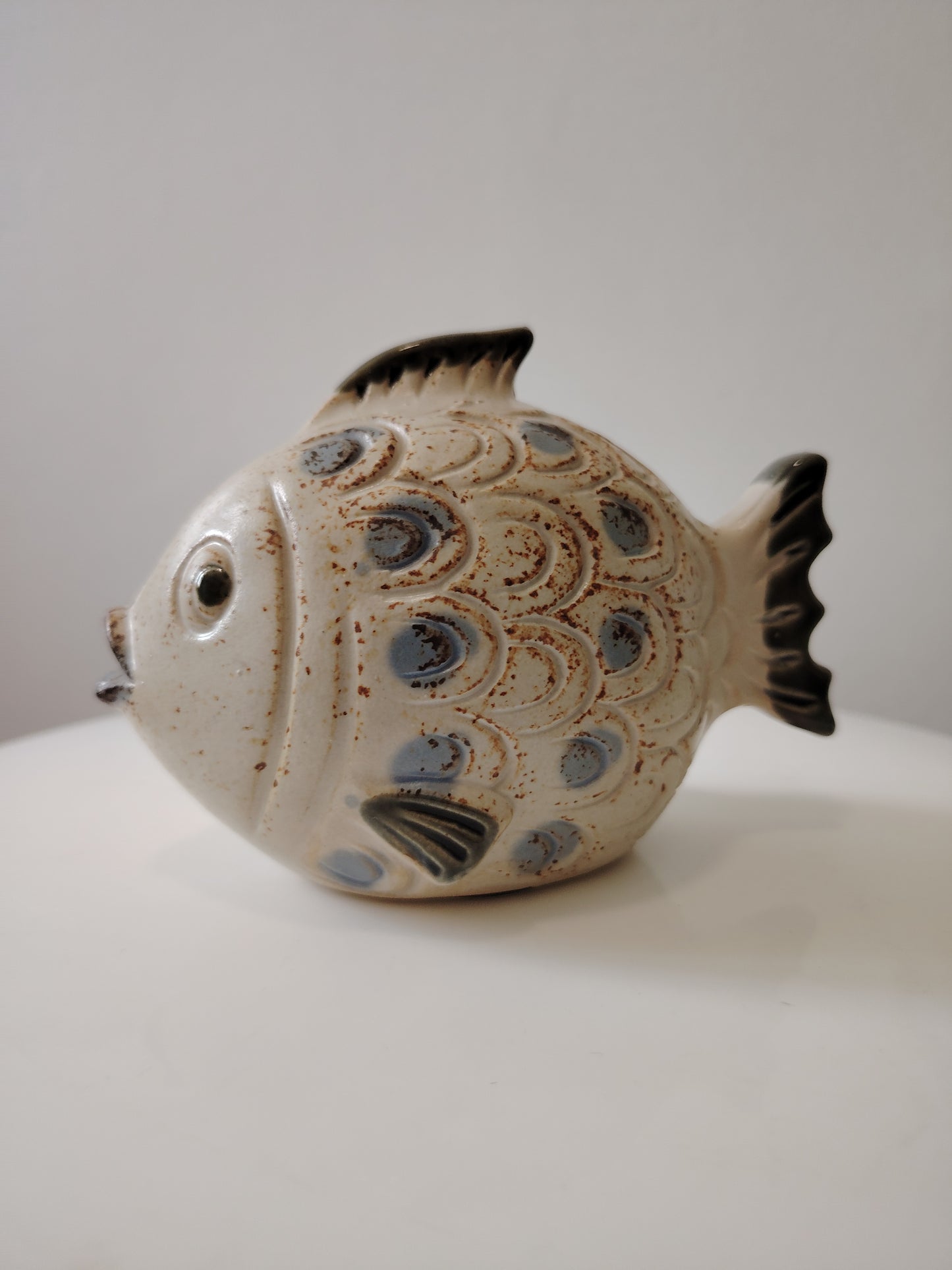 Vintage Studio Pottery Fish money bank
