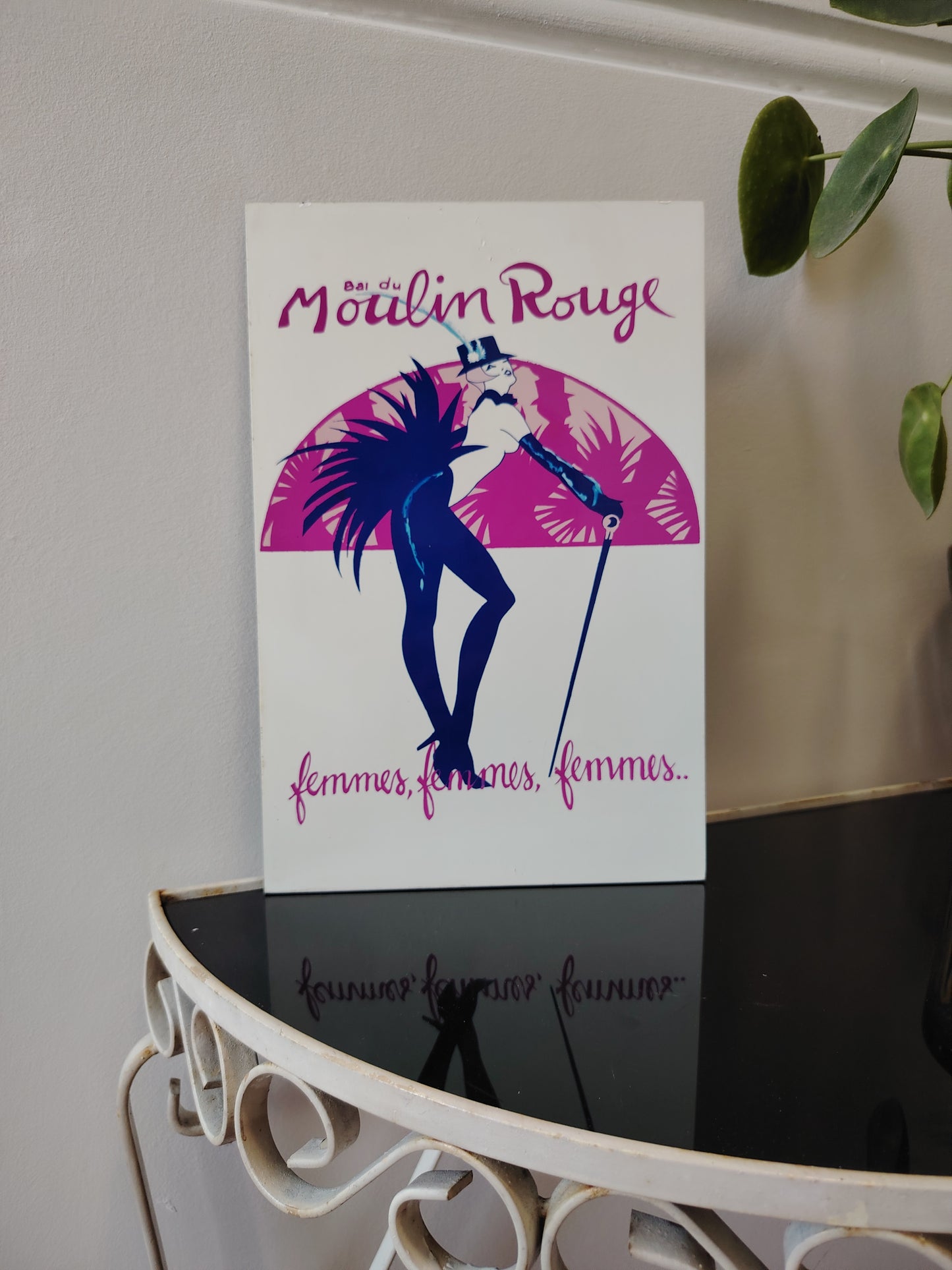 Vintage 80's Moulin Rouge Deco Style Wall Plaque
