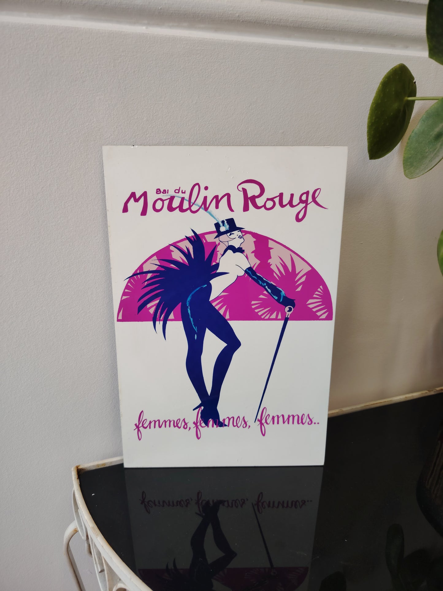 Vintage 80's Moulin Rouge Deco Style Wall Plaque