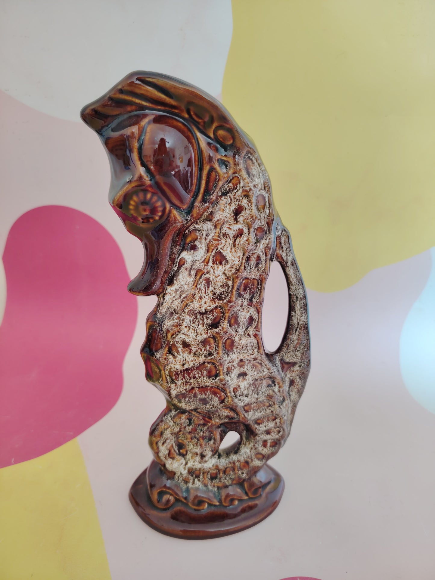 Vintage 70's Fosters Pottery Seahorse Glug Jug