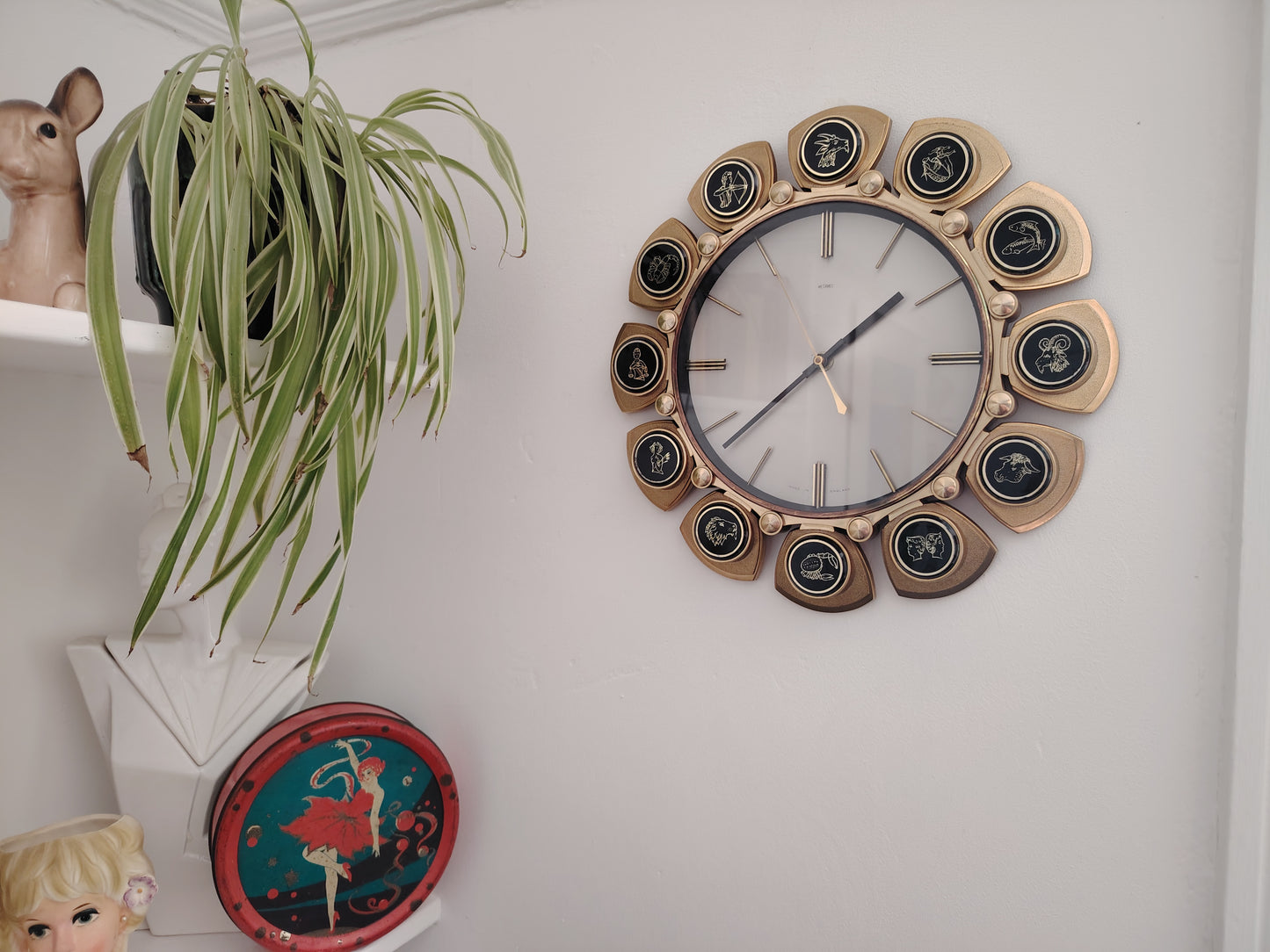 Vintage Mid Century Quartz Horoscope Clock