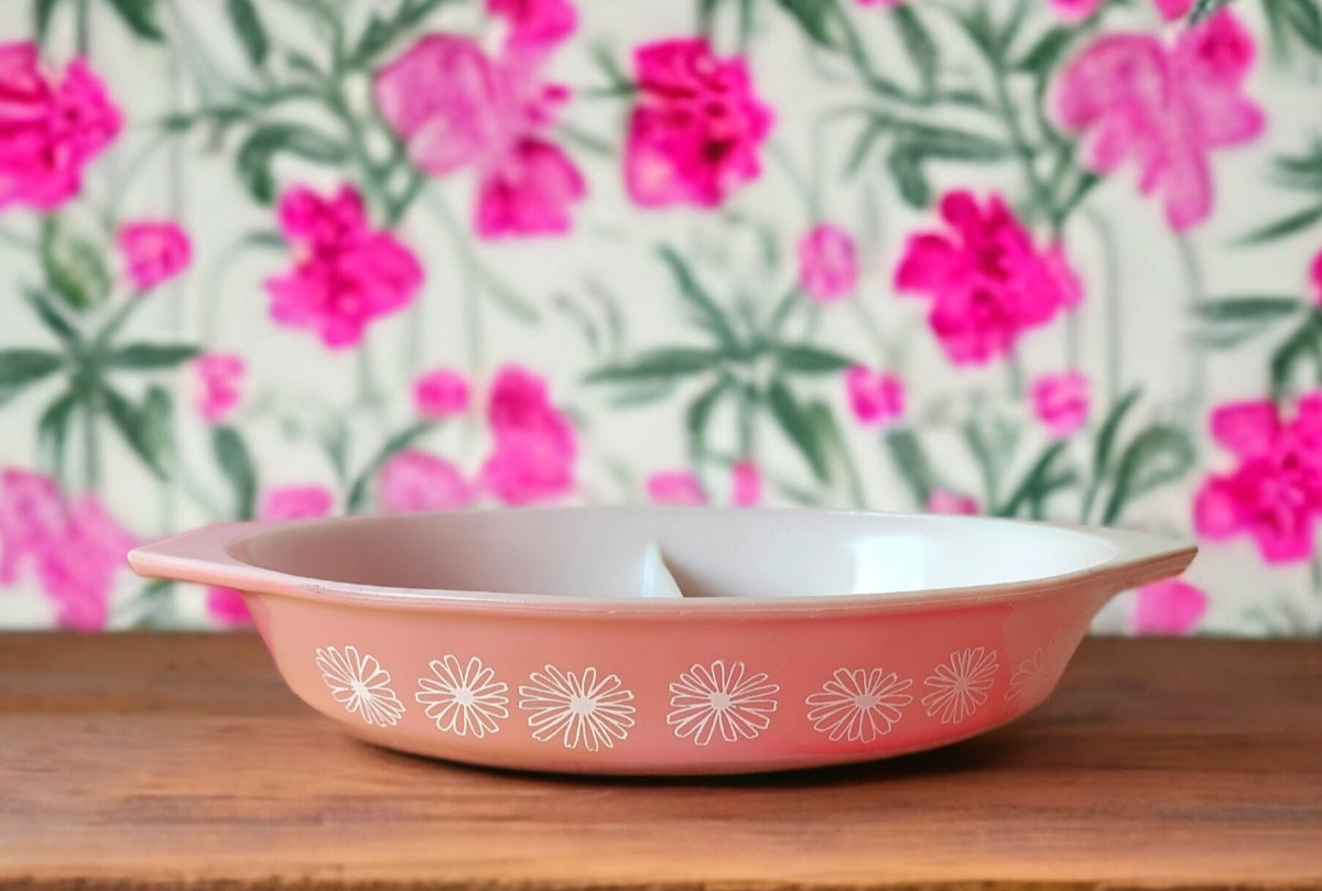 Pink Daisy Pyrex Serving Dish