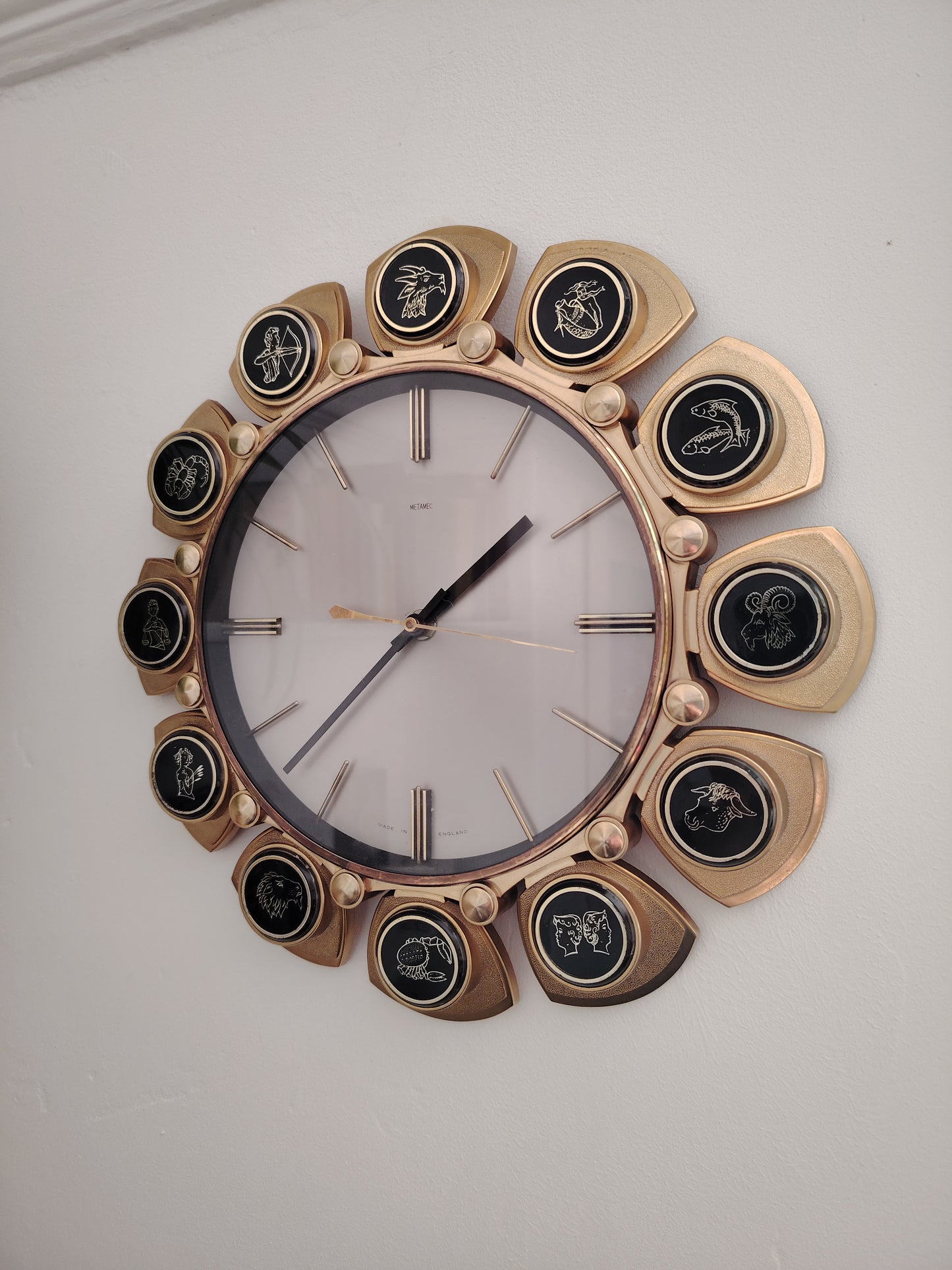 Vintage Mid Century Quartz Horoscope Clock