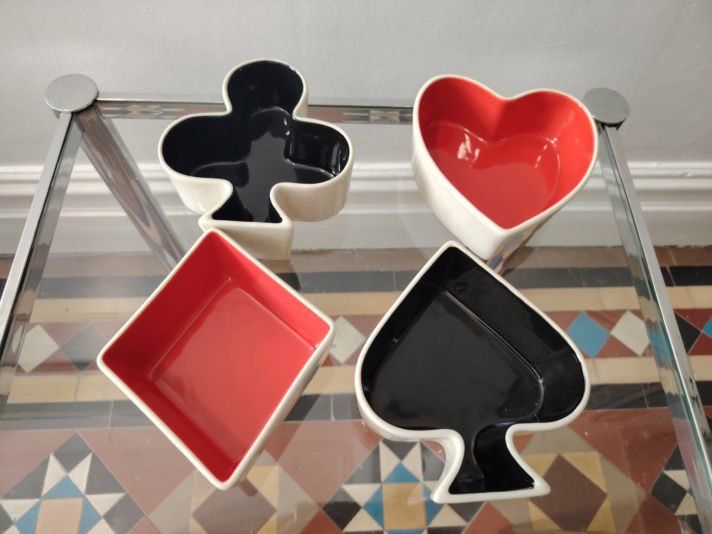 Set of 00's Card Suit Bowls