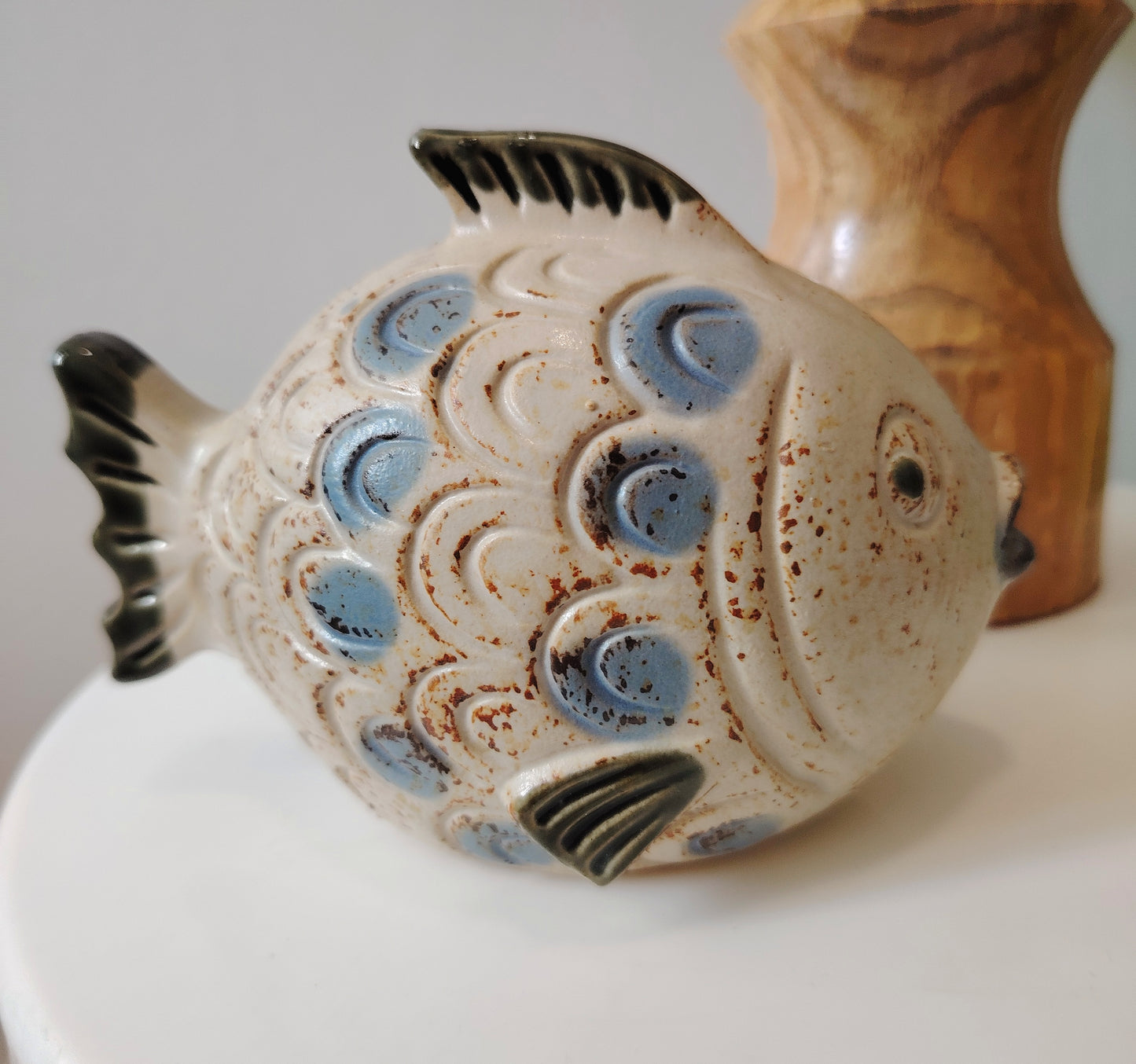 Vintage Studio Pottery Fish money bank