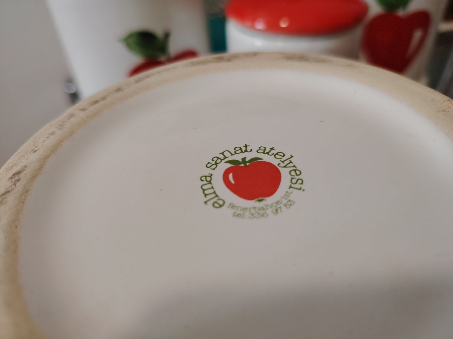 Set of 4 Vintage Red Apple Cannisters
