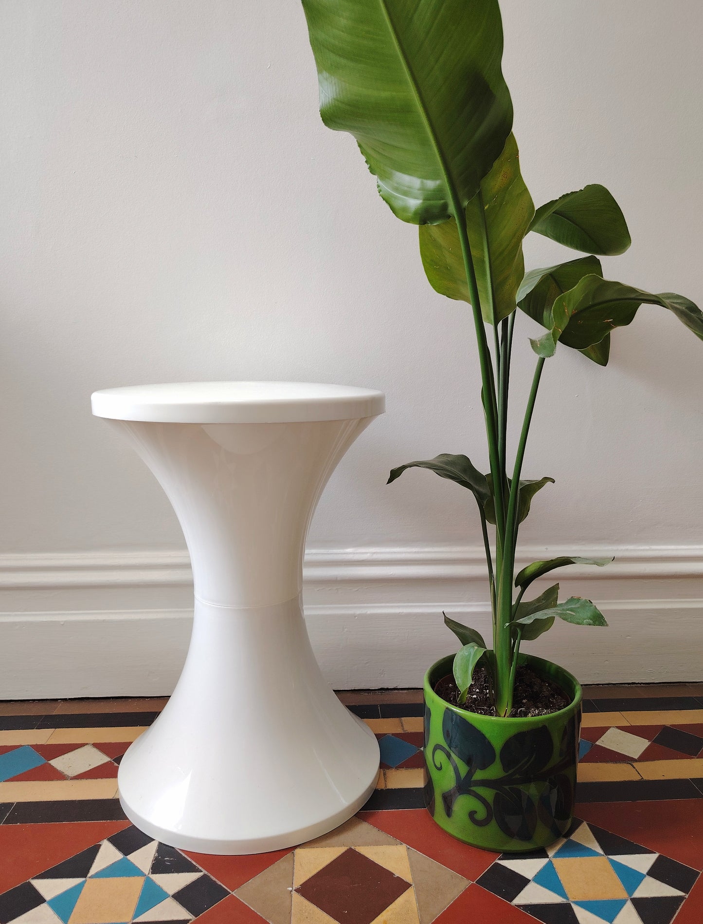 Vintage White Tam Tam Stool