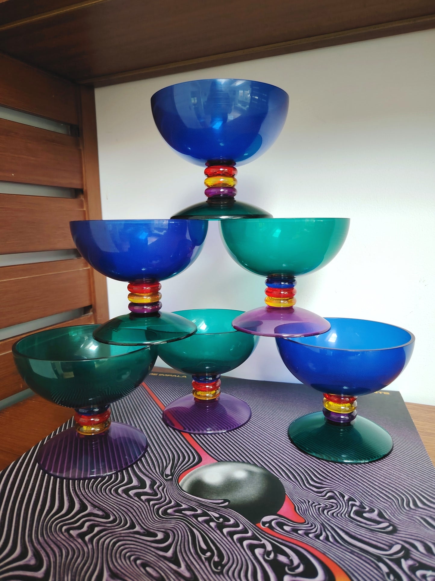Set of 6 Guzinni Italy Acrylic Coupes