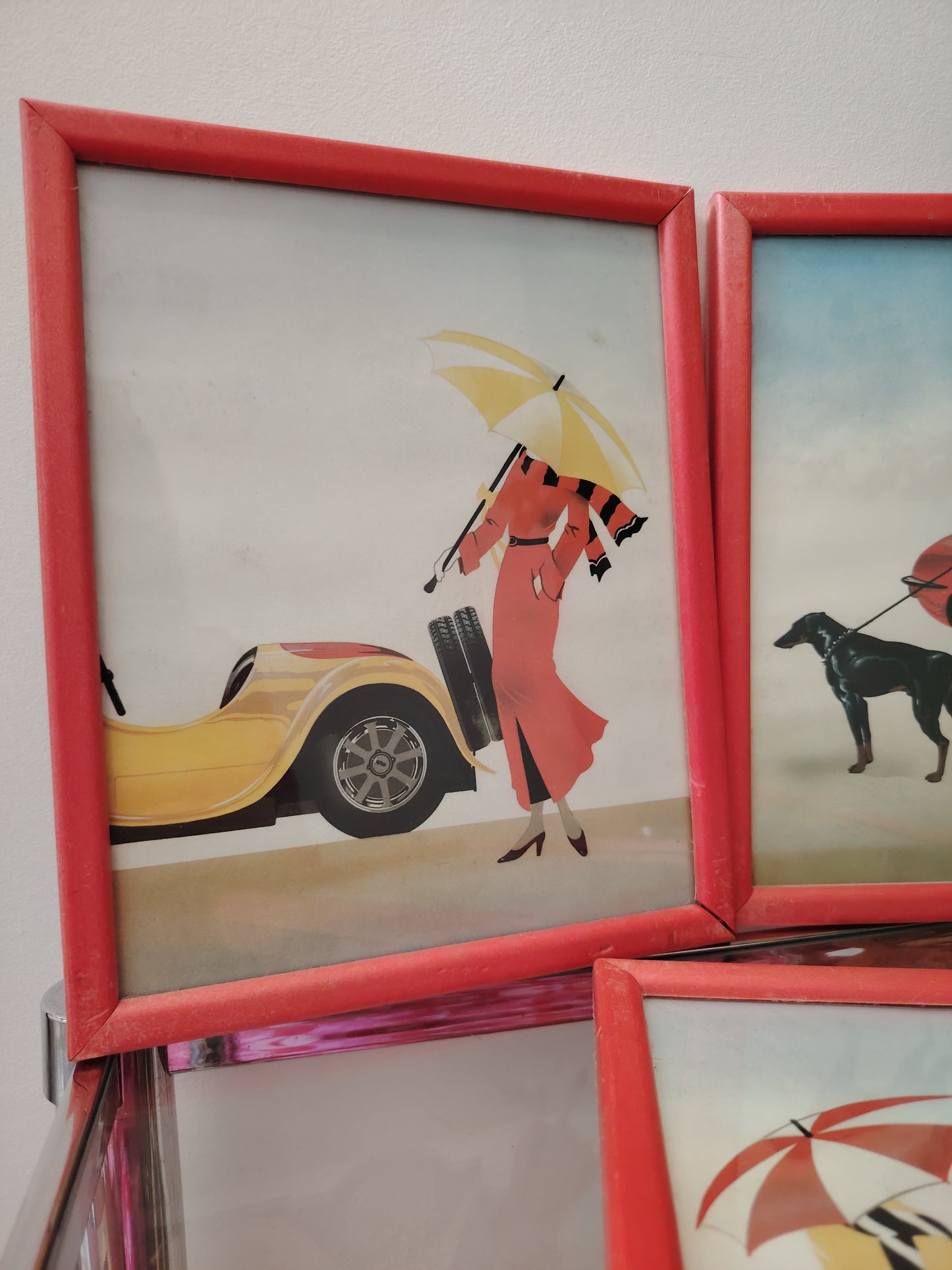 Trio of Vintage 80's Framed Art Prints
