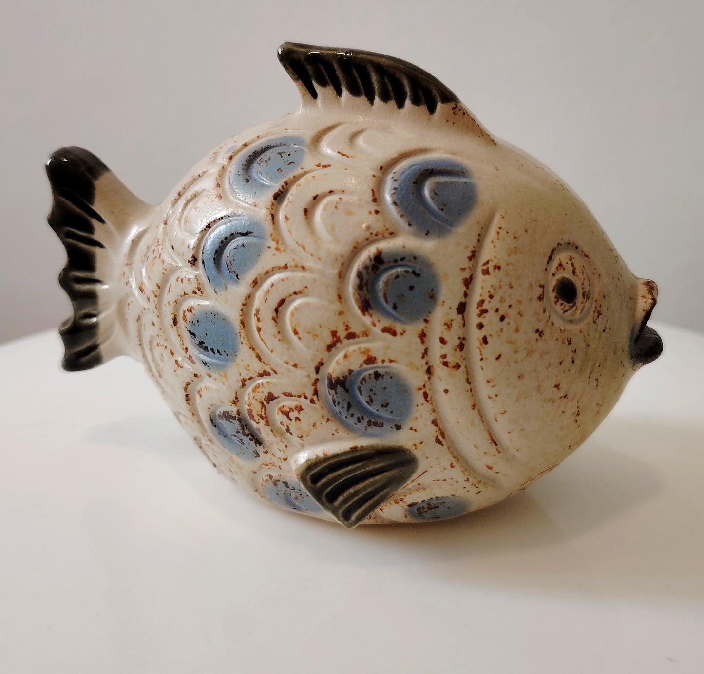 Vintage Studio Pottery Fish money bank