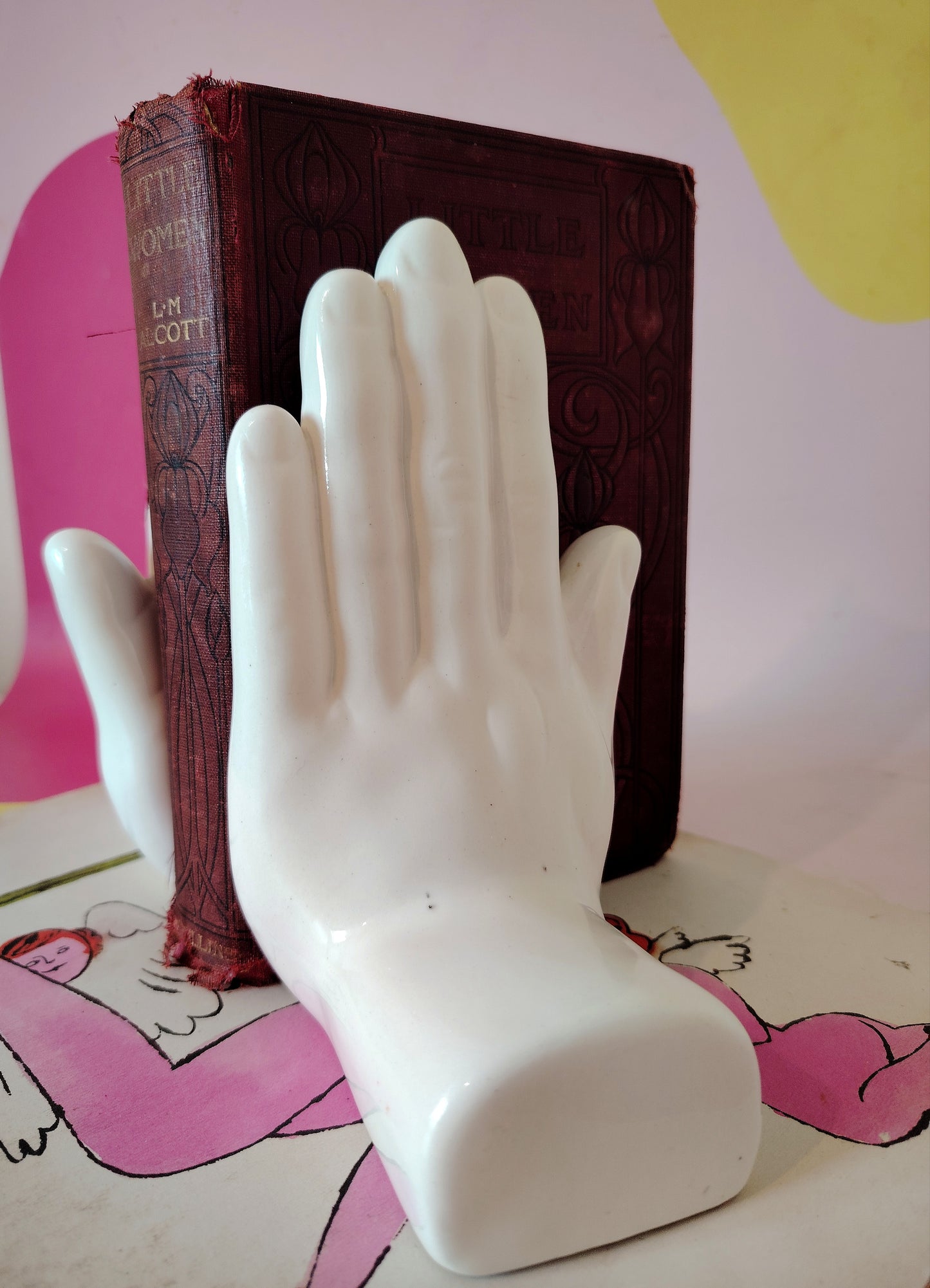 Pair of Vintage Ceramic Hand Bookends