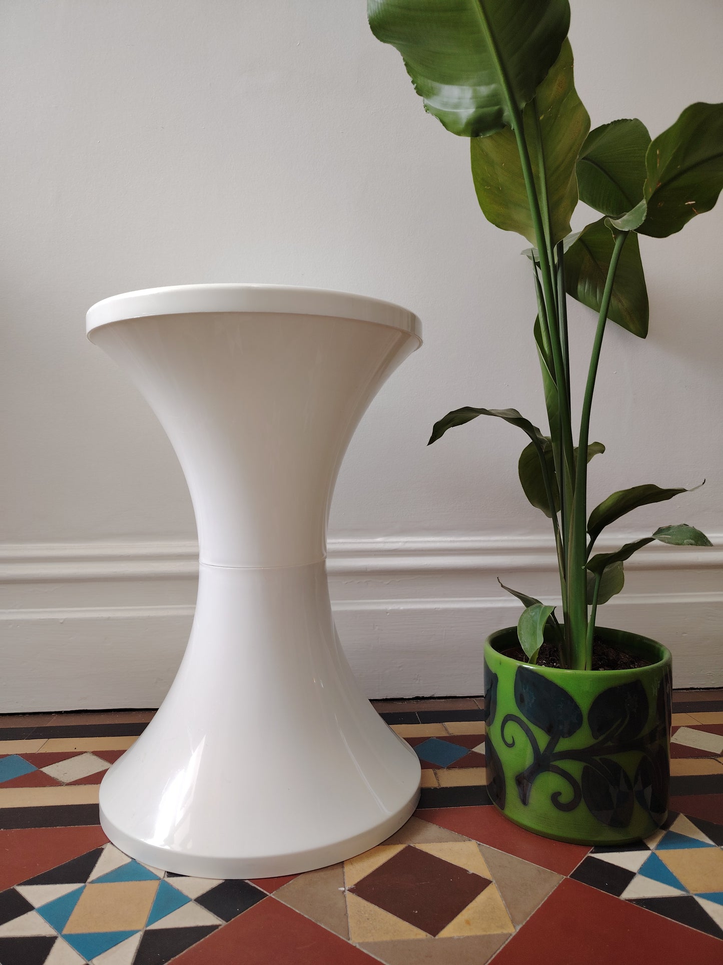 Vintage White Tam Tam Stool