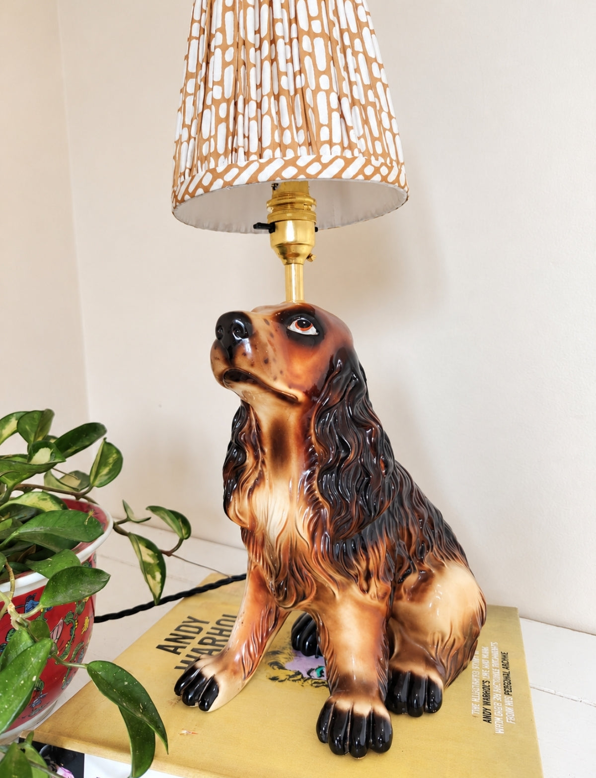 Vintage Reworked Spaniel Lamp 🧡