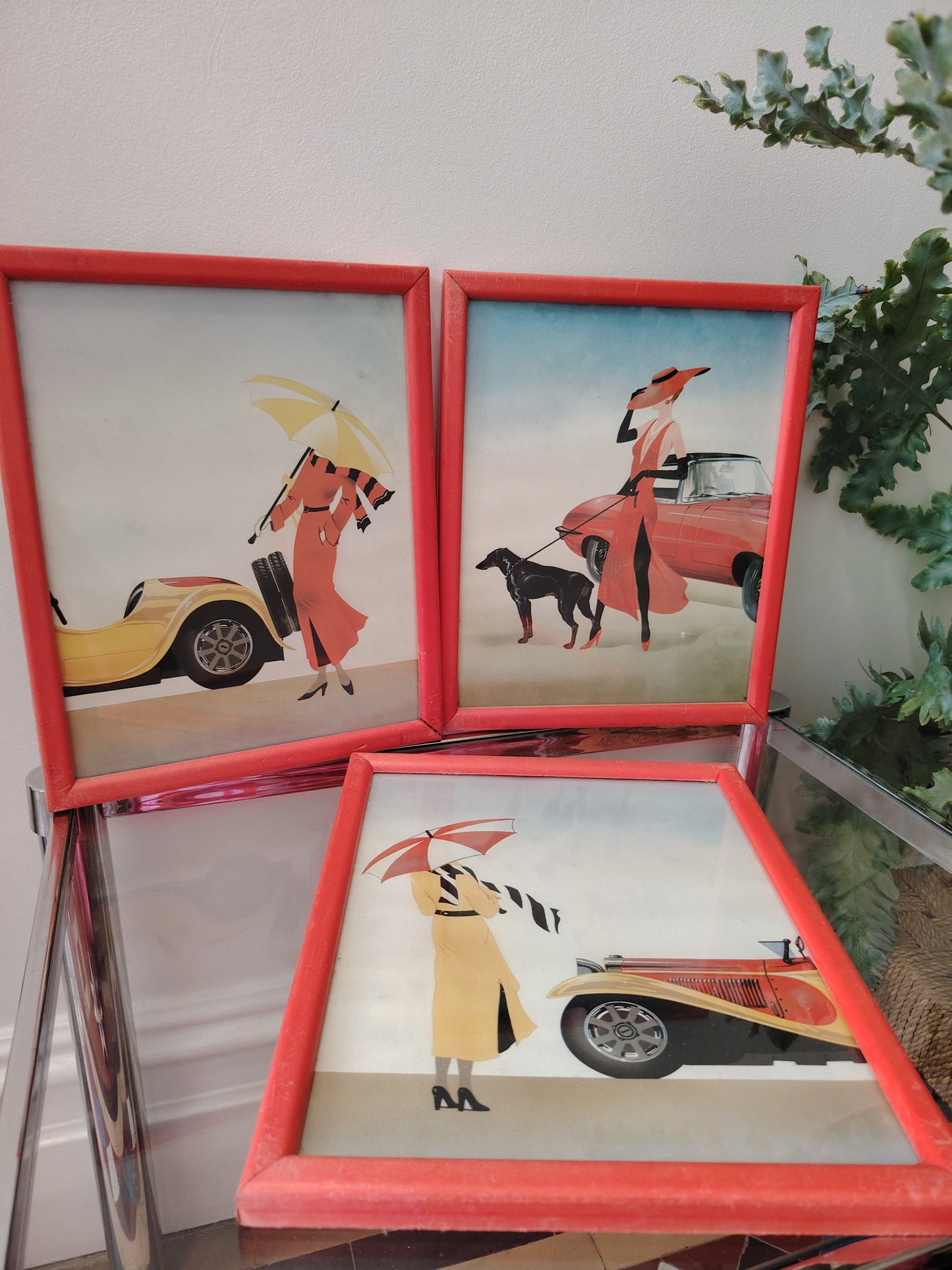 Trio of Vintage 80's Framed Art Prints