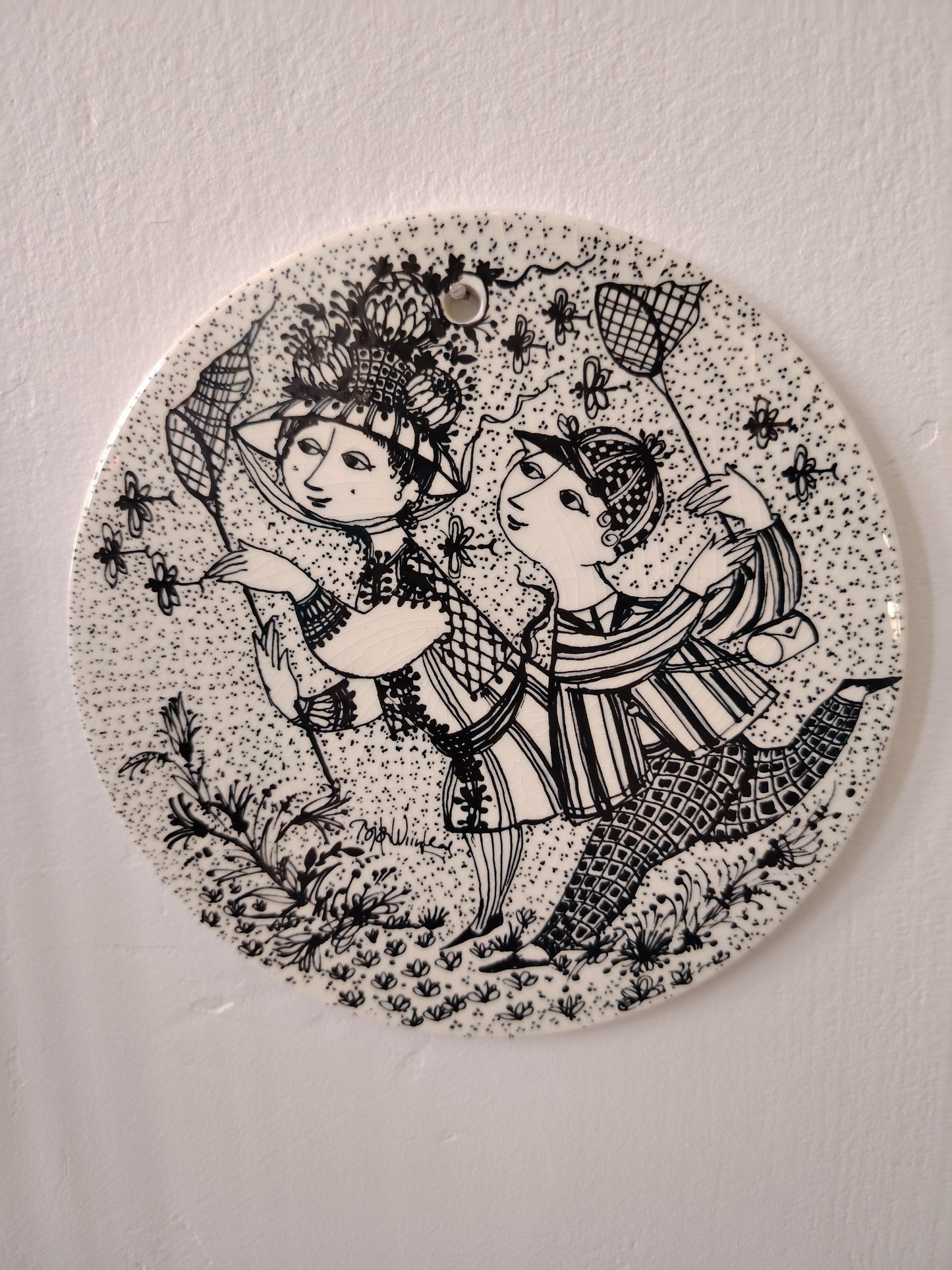 Bjorn Wiinblad wall plaque/ August plate designed for Nymolle Denmark.