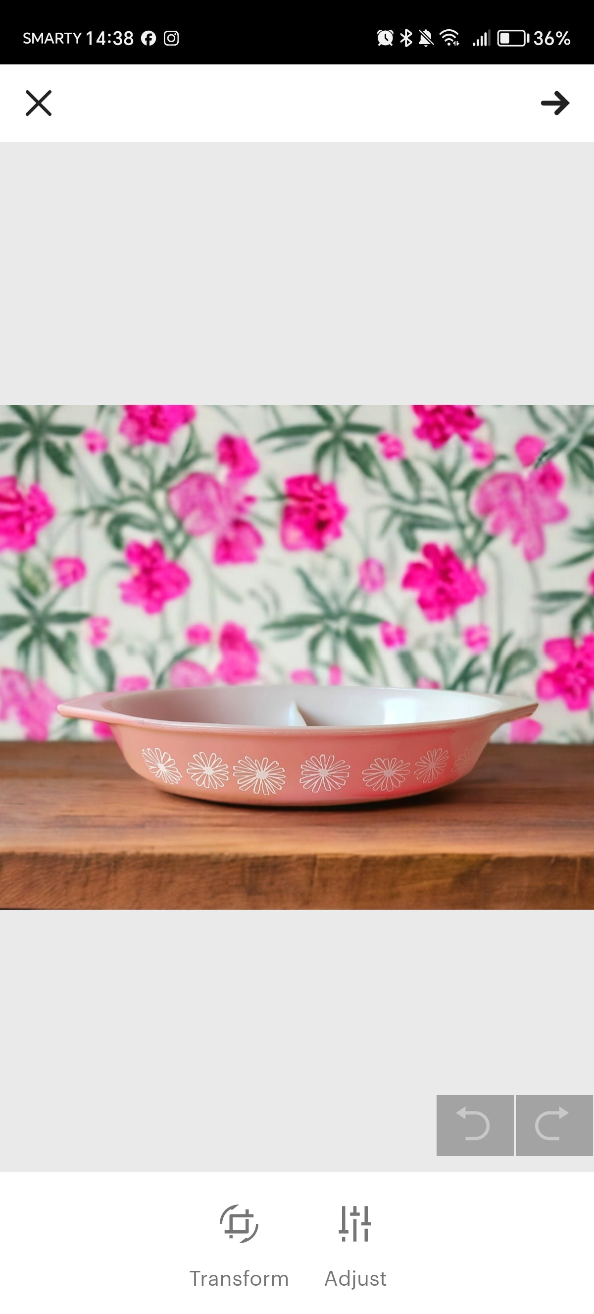 Pink Daisy Pyrex Serving Dish
