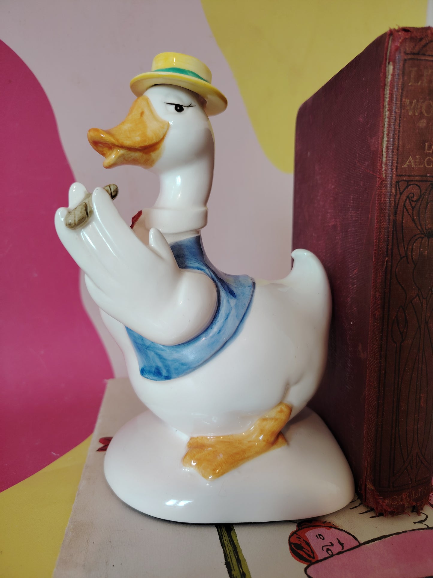 1980s Mr and Mrs Duck Fitz & Floyd Bookends