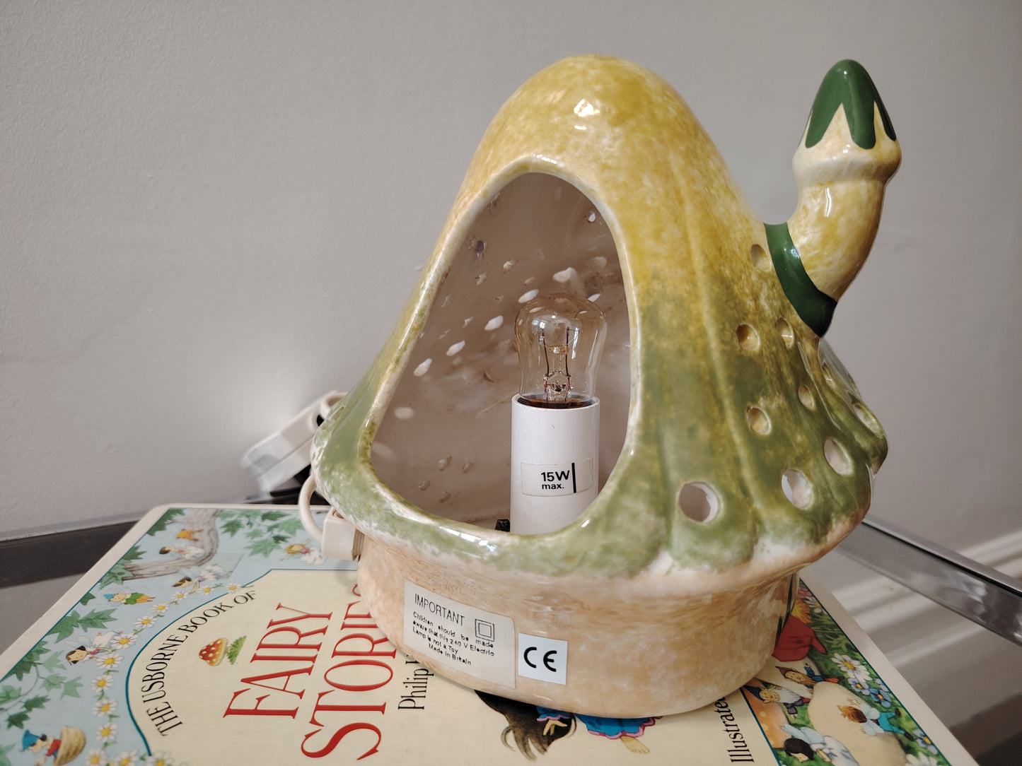 Vintage 80's Toadstool House Lamp