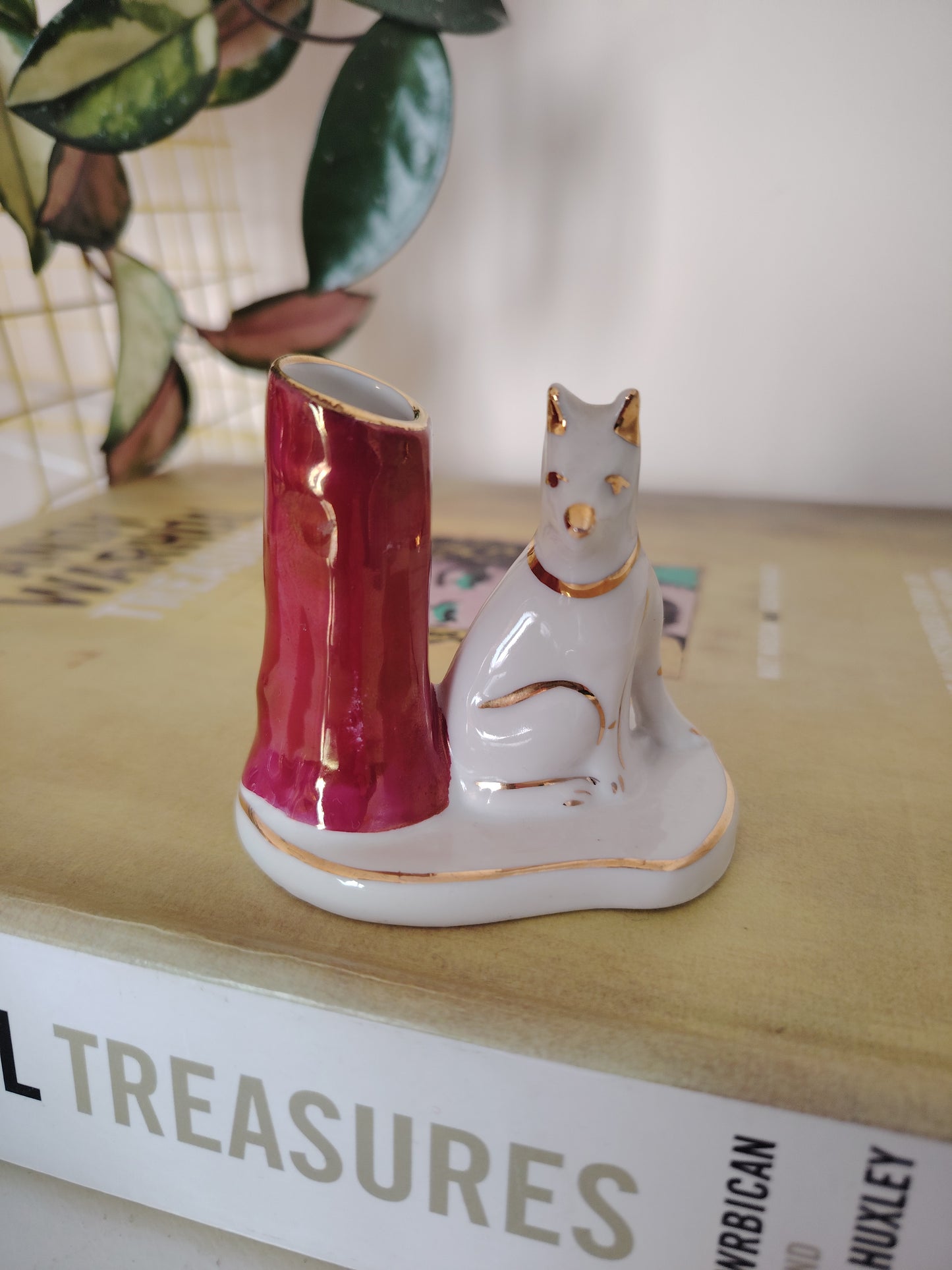 Limoges Dog Catchall/ Cocktail Stick/Match Holder