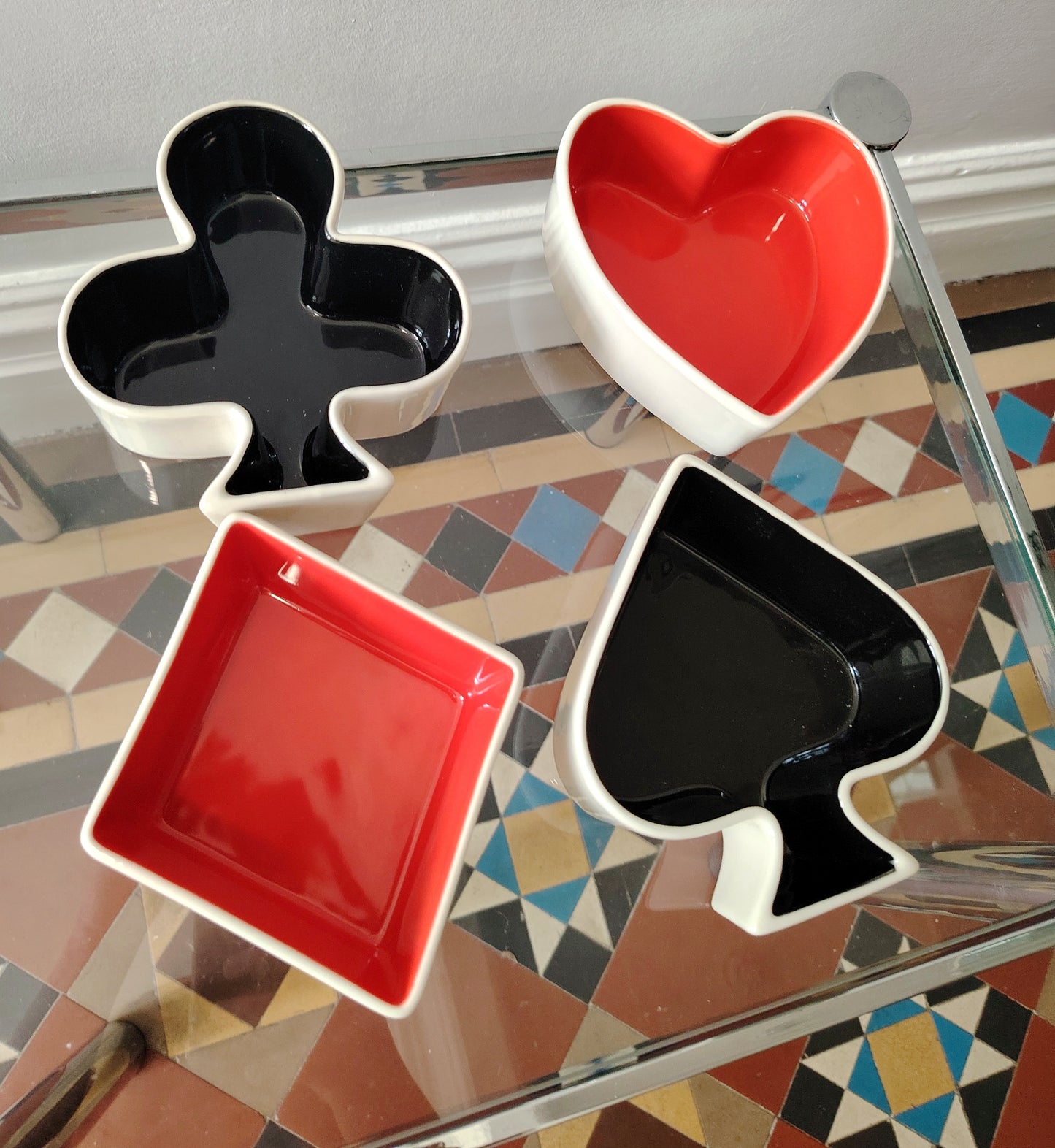 Set of 00's Card Suit Bowls