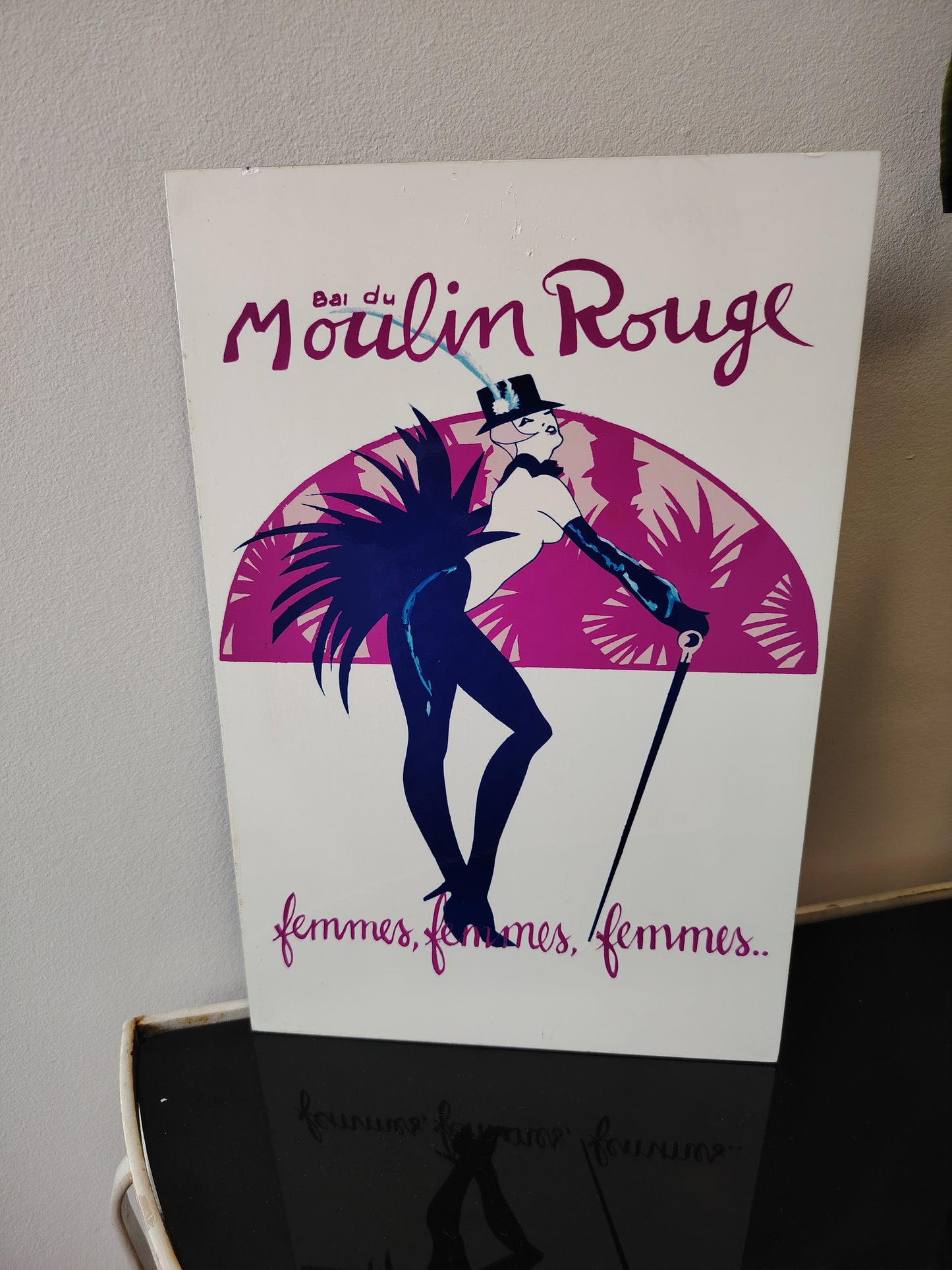 Vintage 80's Moulin Rouge Deco Style Wall Plaque