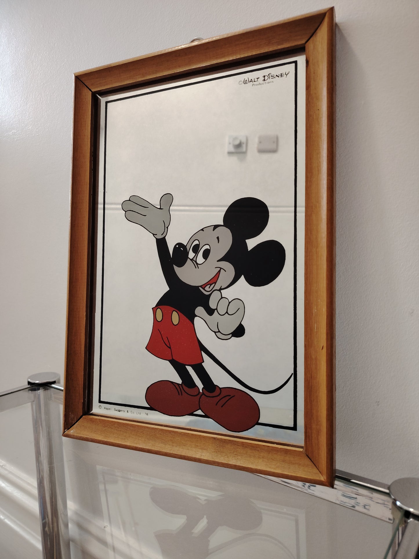 Vintage 1970's Mickey Mouse Picture Mirror