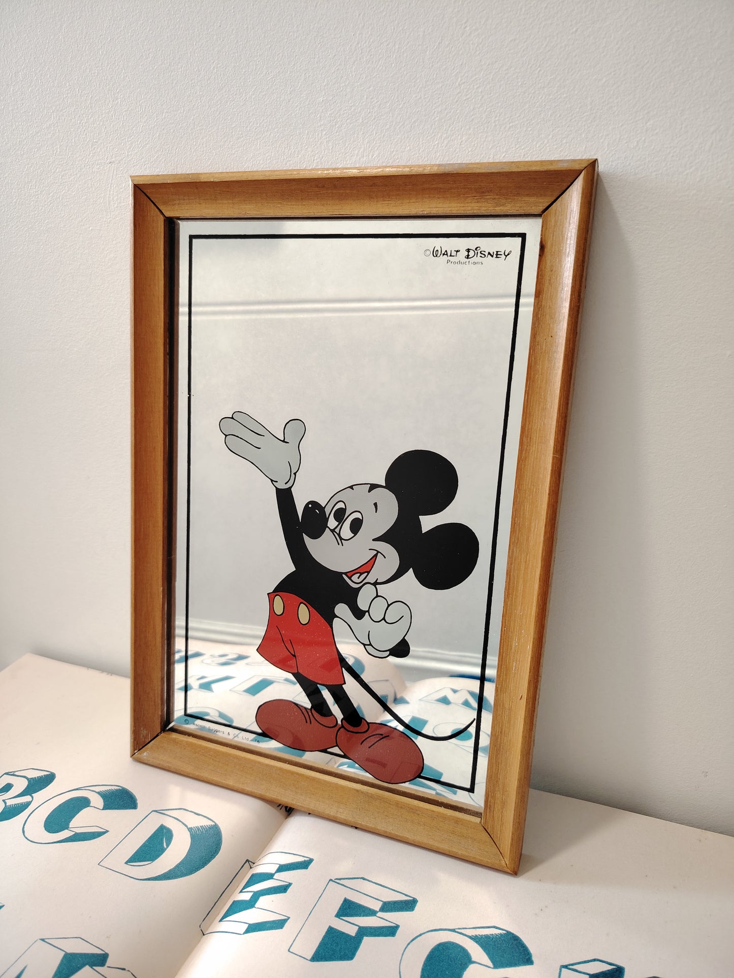Vintage 1970's Mickey Mouse Picture Mirror