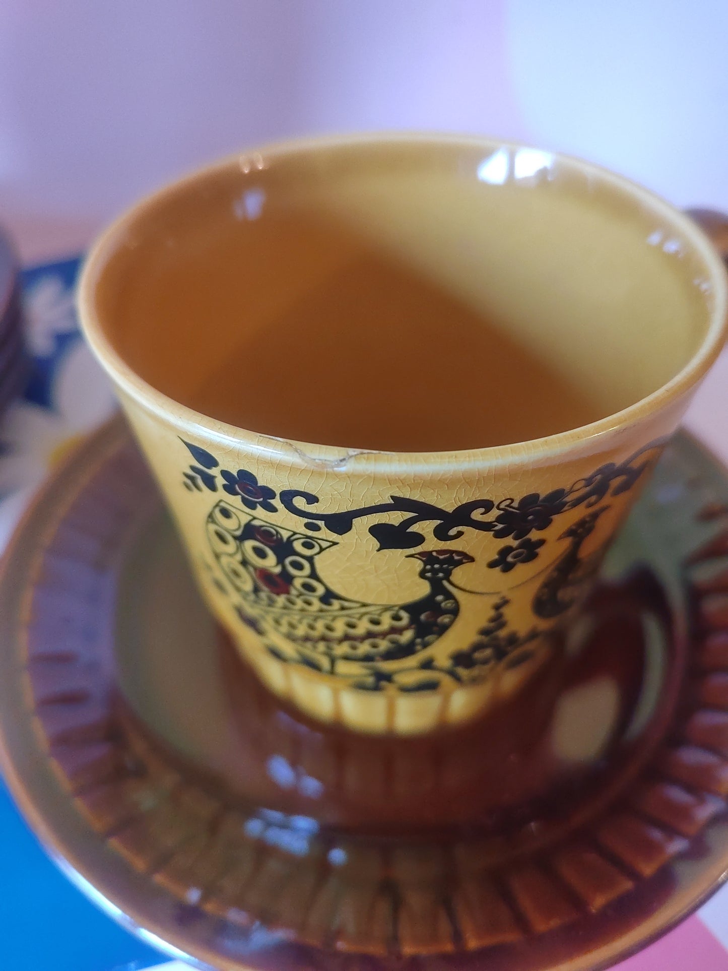 Set of 4 Vintage 70's Palissy "Duet" cup and saucers