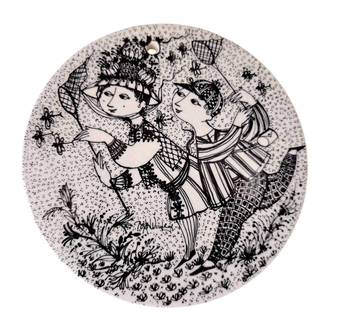 Bjorn Wiinblad wall plaque/ August plate designed for Nymolle Denmark.