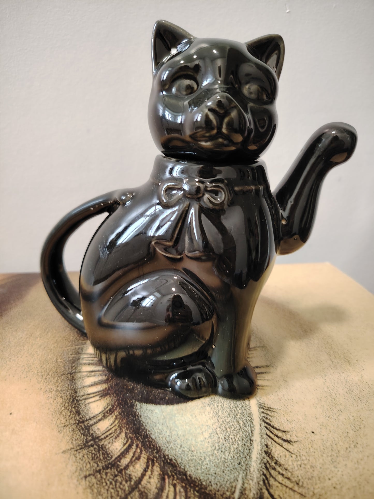 Vintage Black Cat Teapot