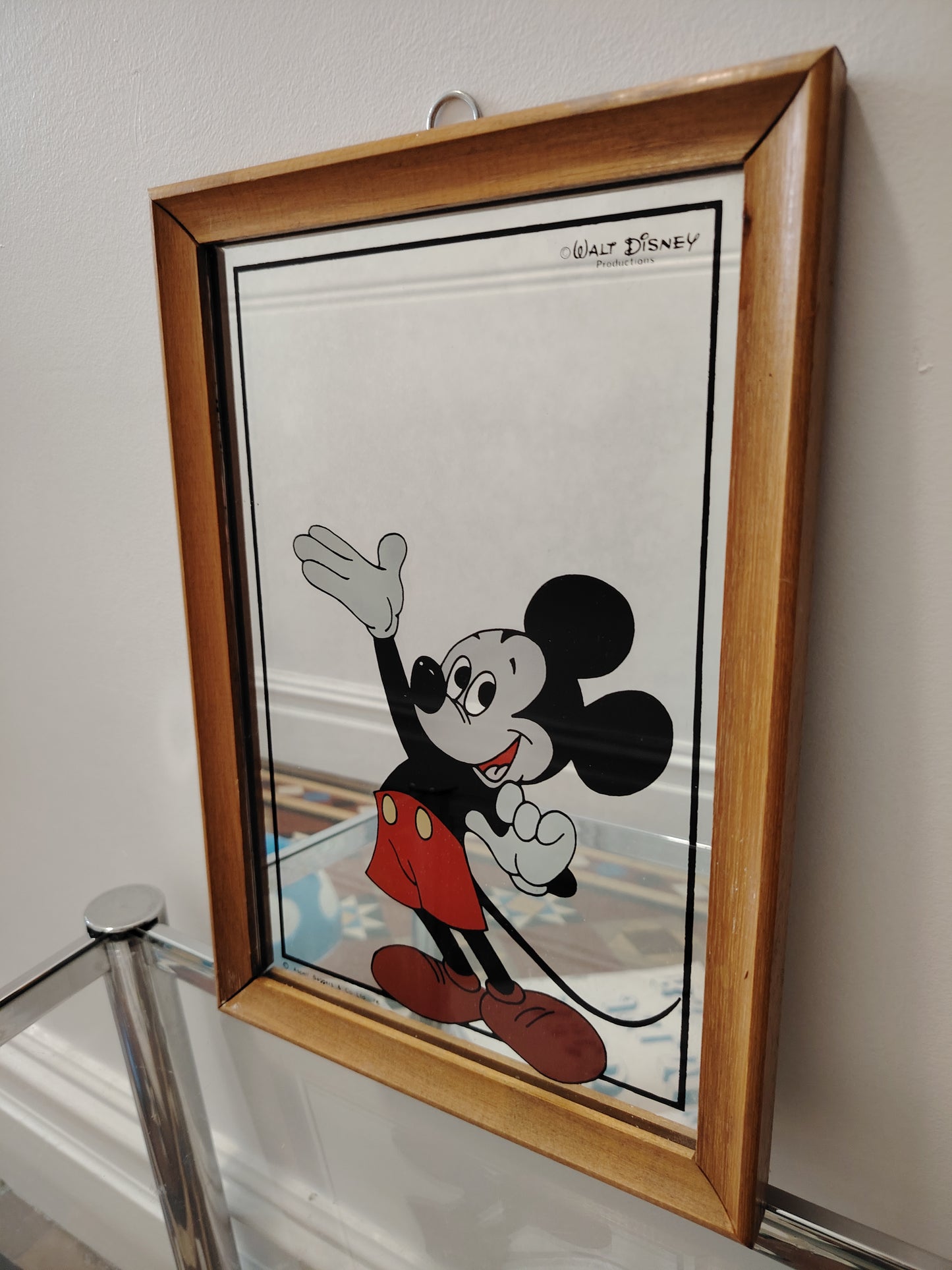 Vintage 1970's Mickey Mouse Picture Mirror
