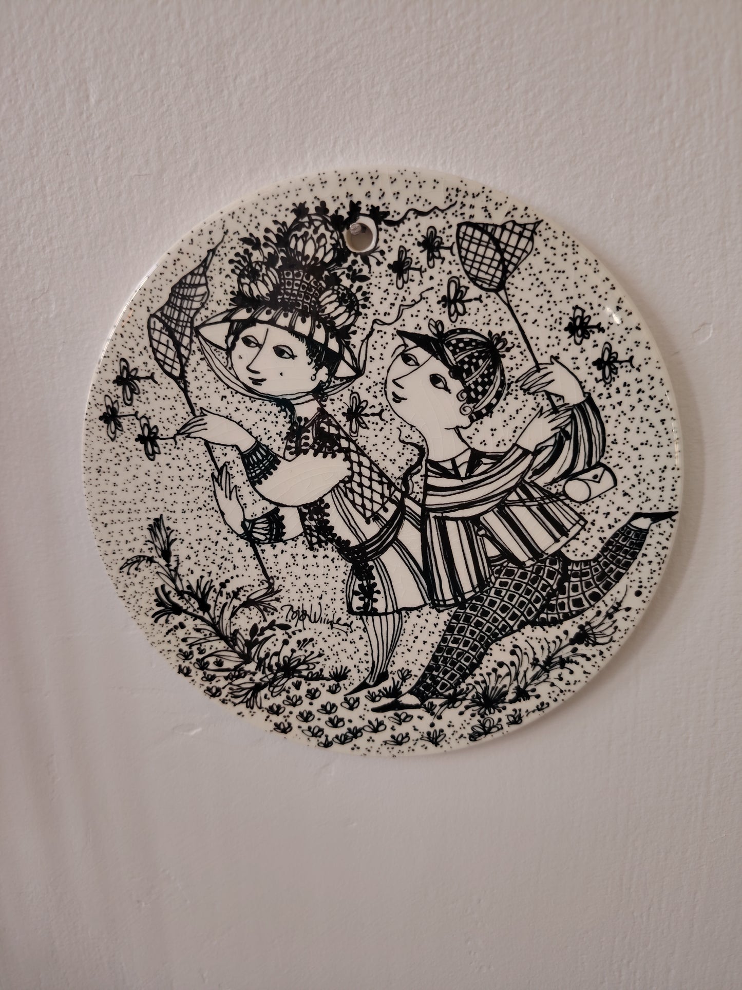 Bjorn Wiinblad wall plaque/ August plate designed for Nymolle Denmark.
