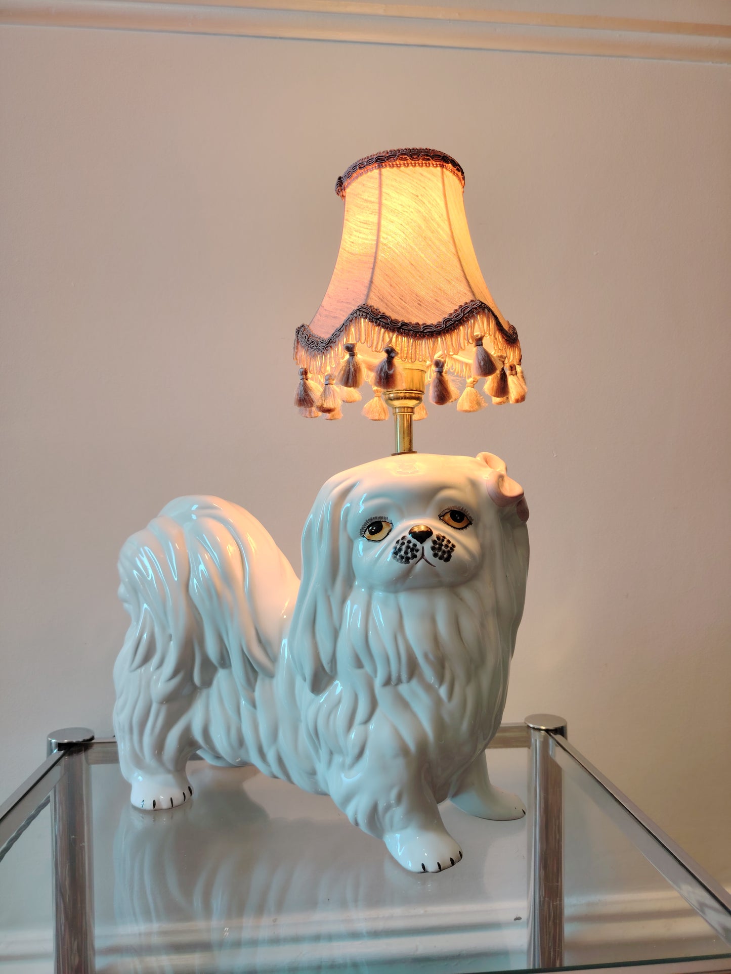 Upcycled Vintage Shitzu Dog Lamp